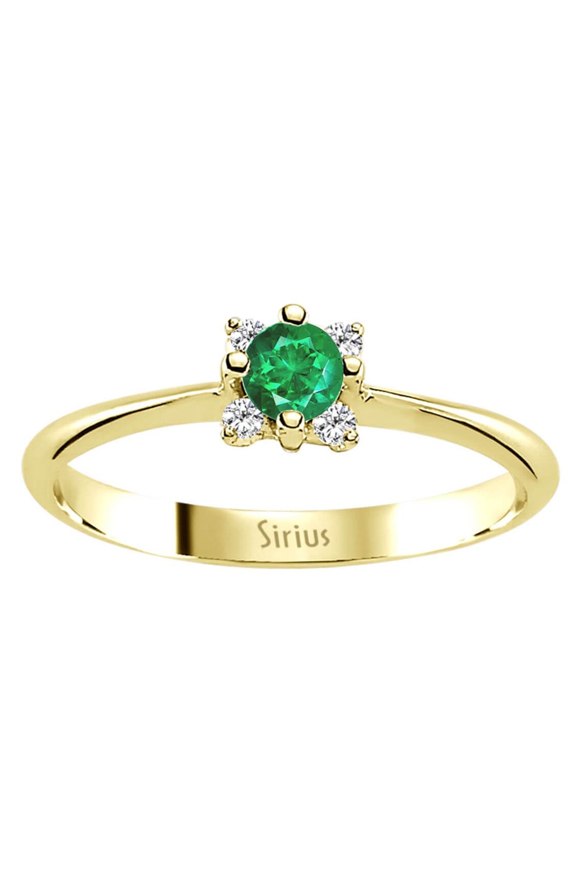 Sirius Pırlanta Pırlanta Ve Yeşil Safir Taşlı Aurora Gemini Yüzük
