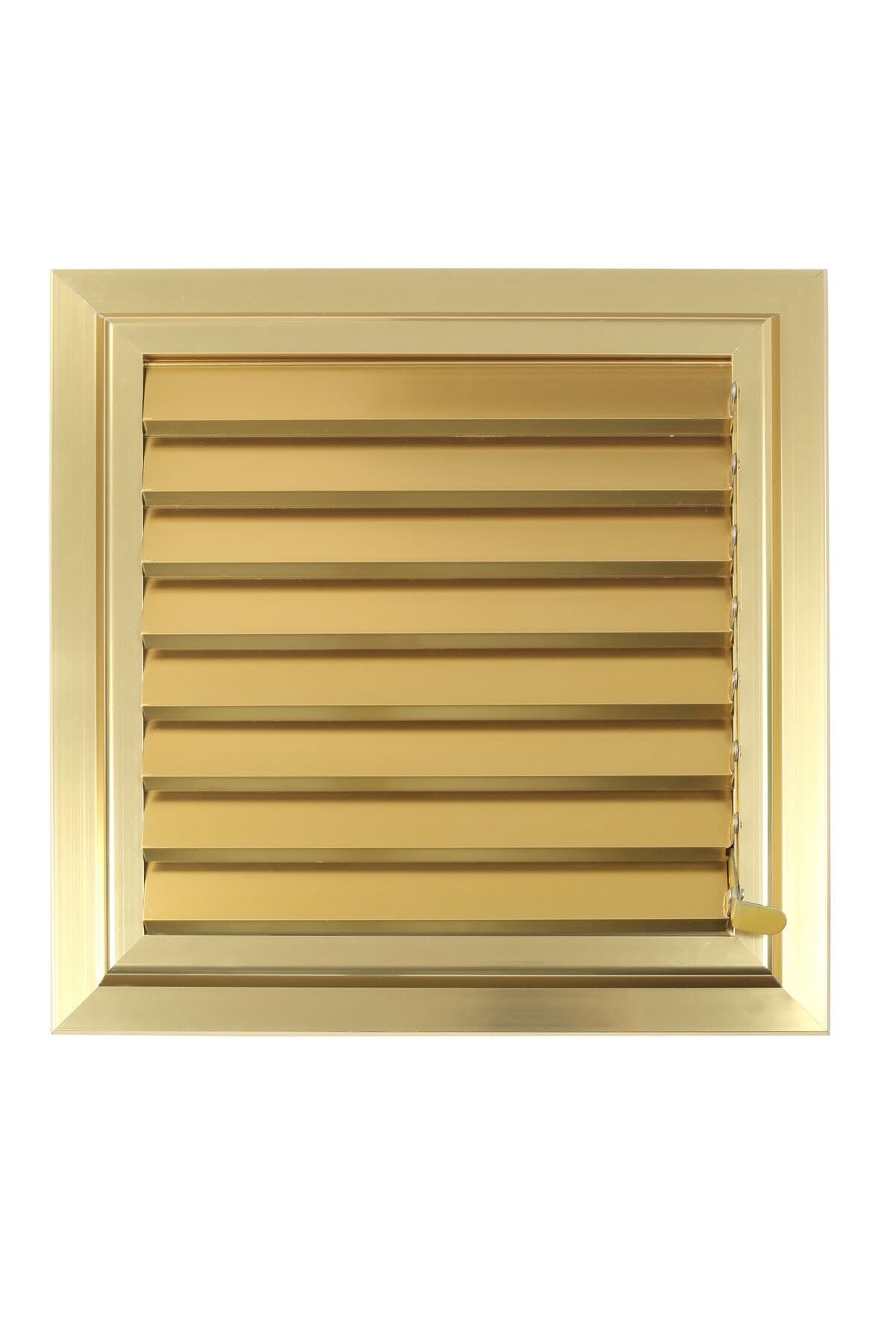 Altunöz 50x51cm Banyo Alüminyum Yüzeysel Altın Krom Menfez