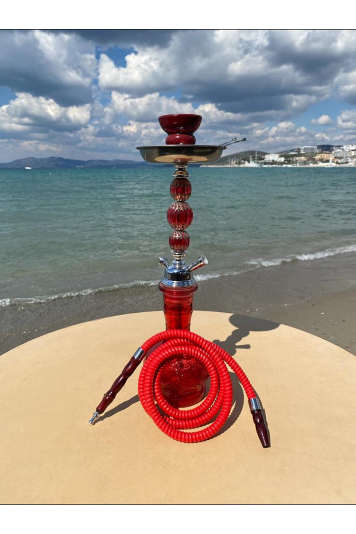 Sevilen Hediyeler Kırmızı Renk Orta Boy Nargile Takımı