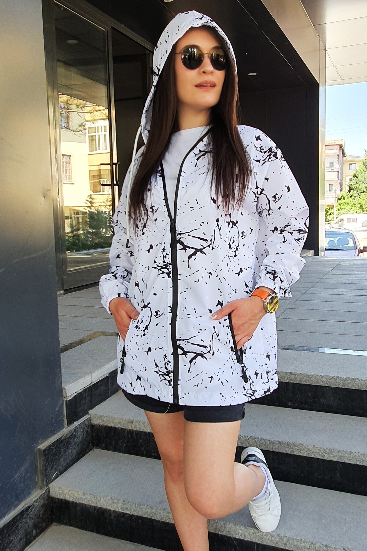 Vosse Dalmaçya Desen Kapüşonlu Yağmurluk 57878