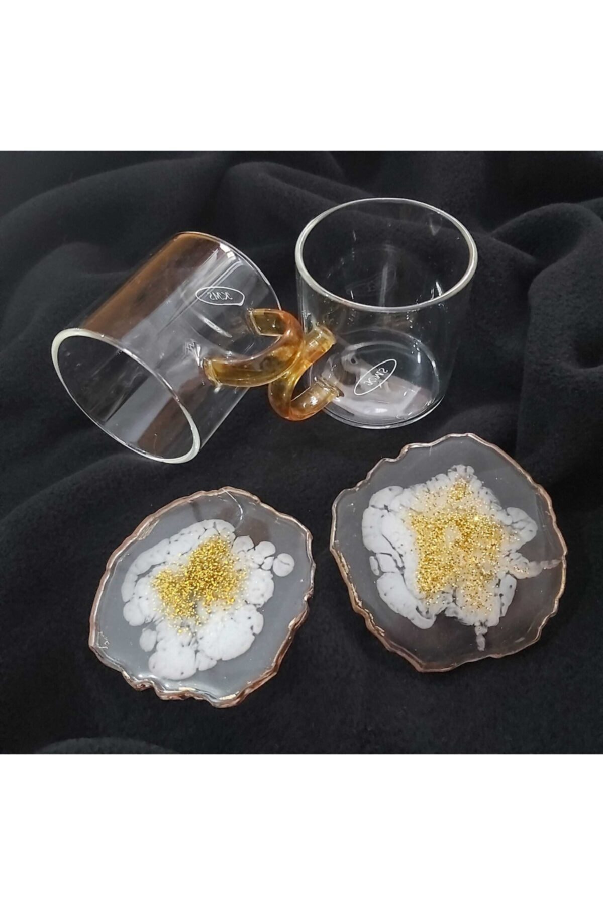 BRC Collection Ikili Cam Bardaklı Epoksi Takım