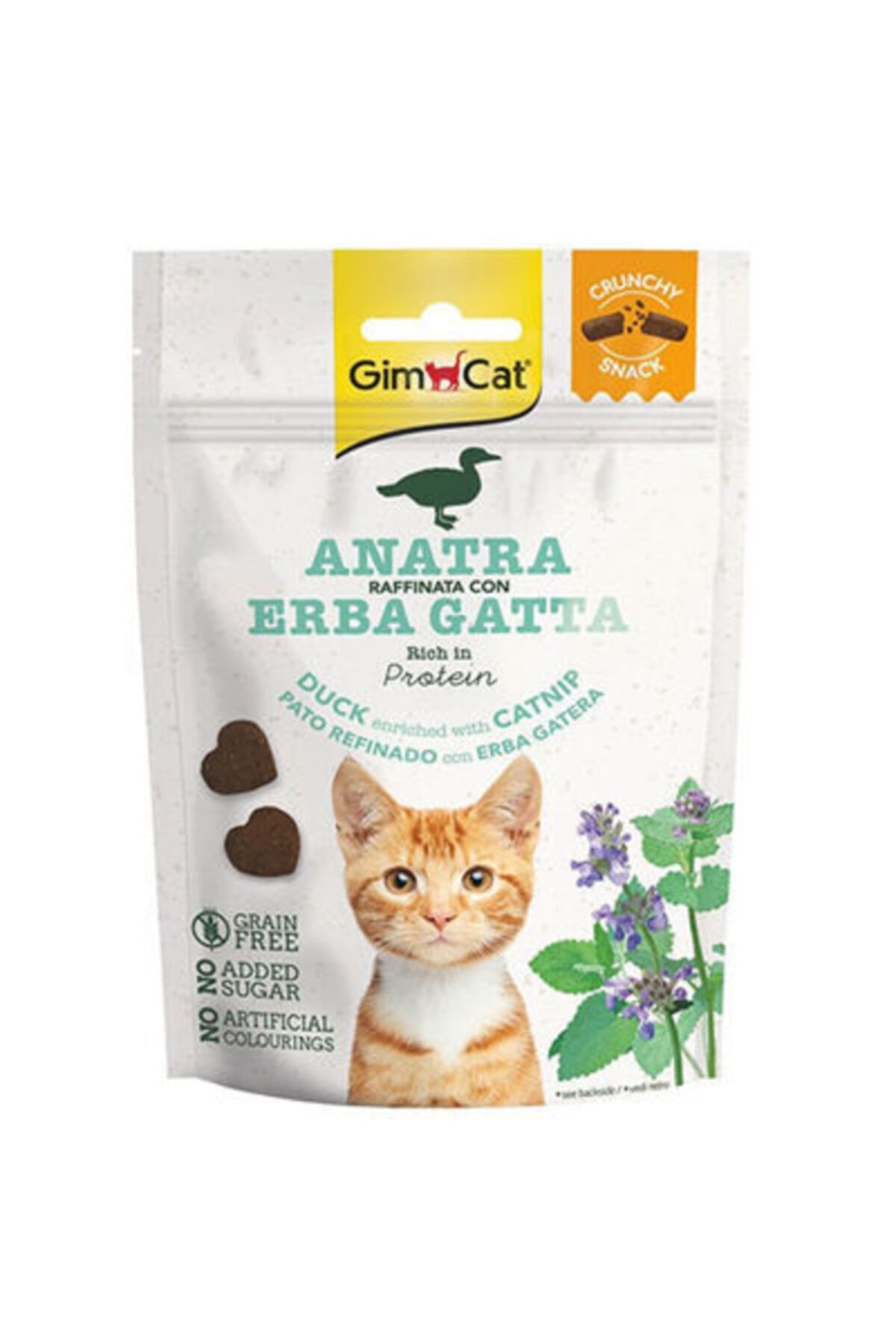 Gimcat Crunchy Snacks Ördek Ve Kedi Otlu Tahılsız Kedi Ödülü 50 Gr