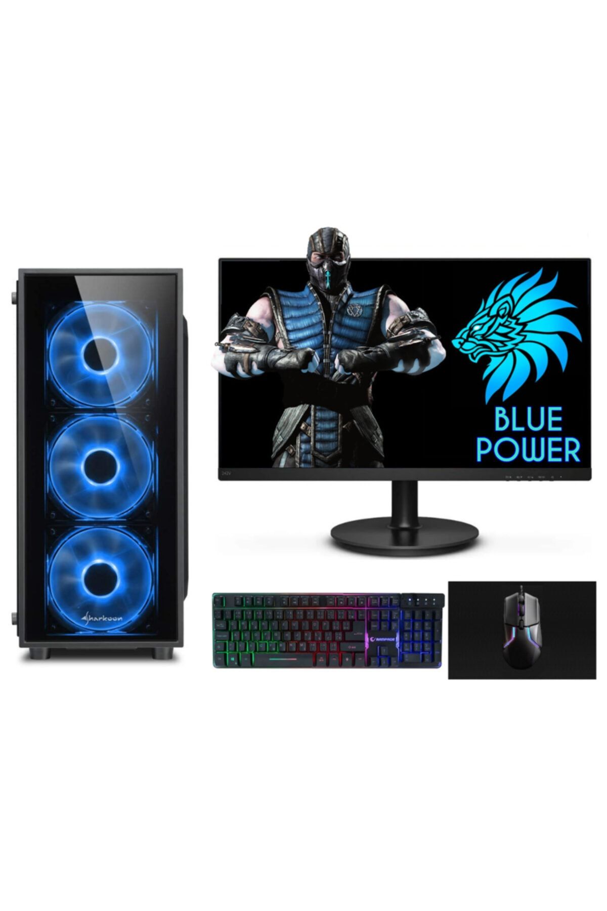 AWACS Blue Power I3-10100F 8Gb 240Ssd+500Hdd RX550 4Gb 23.8 Oyun Bilgisayarı
