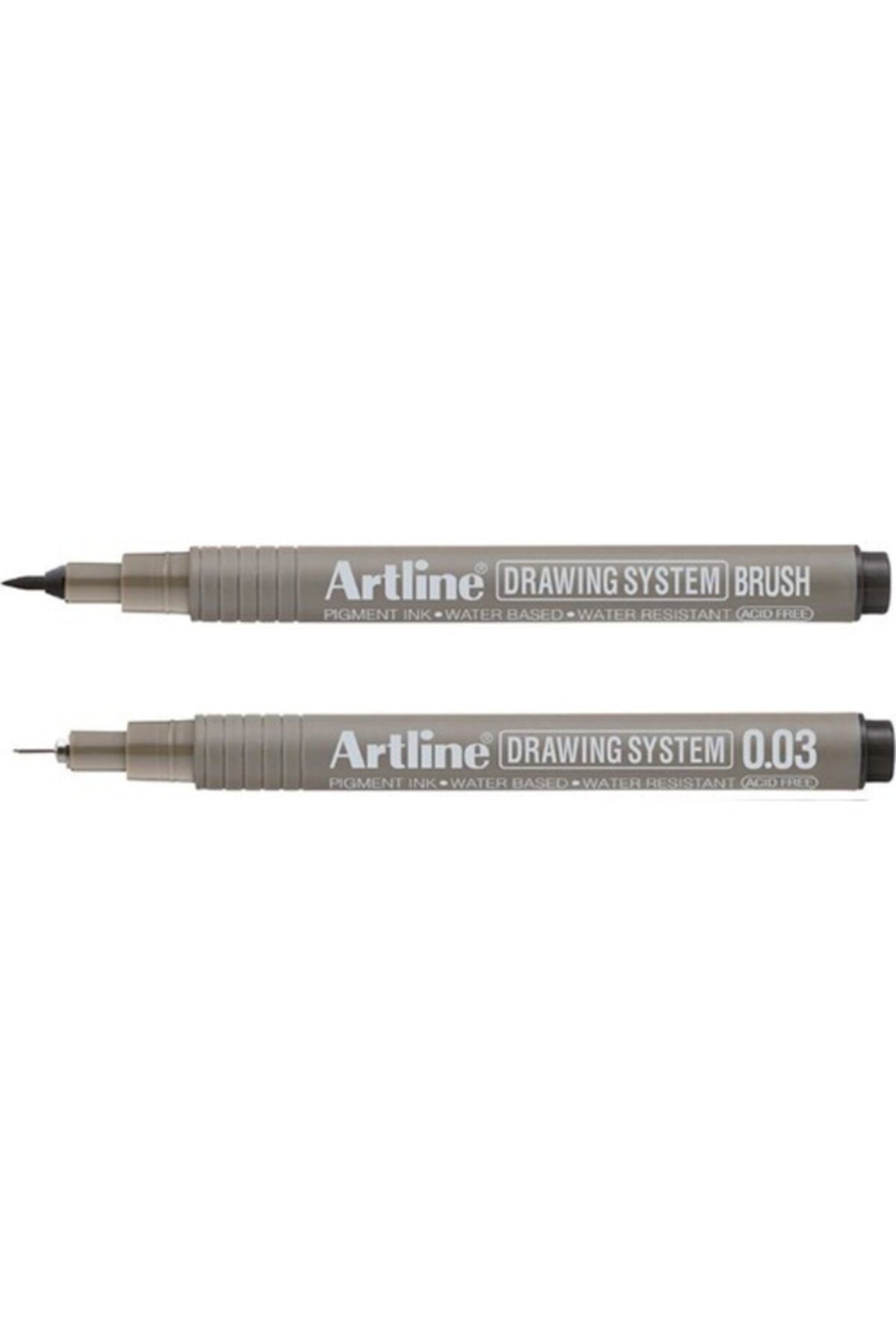 artline Drawing System Teknik Çizim Kalemi 2'li Set (brush  0.03