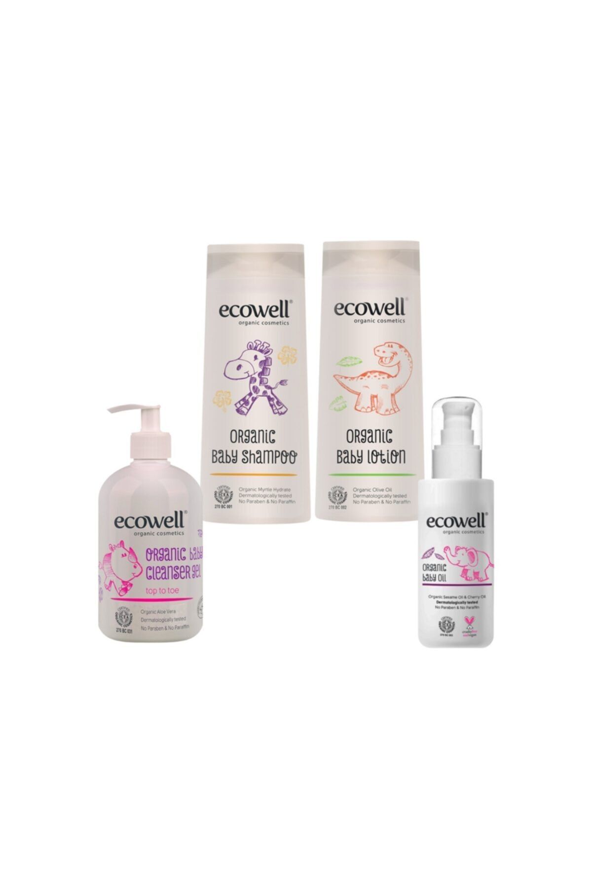 ecowell organik bebek sampuani 300 ml bebek losyonu 300 ml temizleme jeli 500 ml bebek yagi fiyati yorumlari trendyol