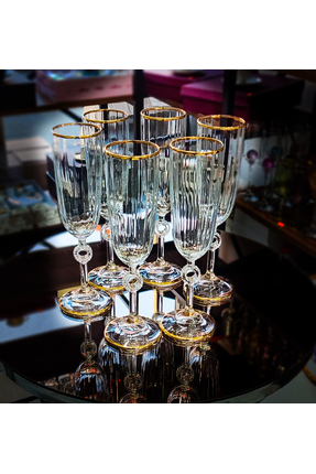 Özel Tasarım Amore Gerçek Altın Tonu Kahve Yanı Su Bardağı Kadeh Image 0