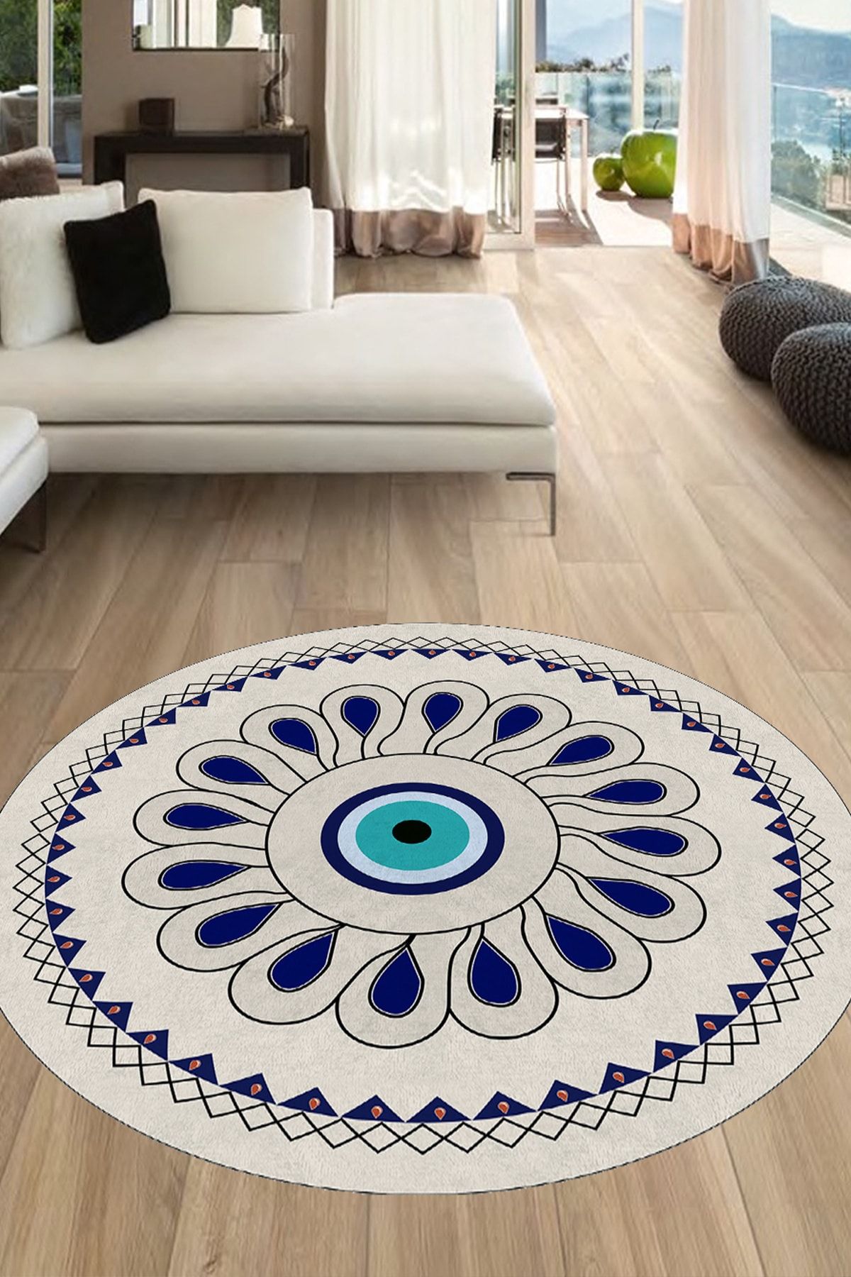 soft hali kaymaz dot taban dijital baski hali nazar boncuklu hali yuvarlak hali mutfak halisi sf519 fiyati yorumlari trendyol