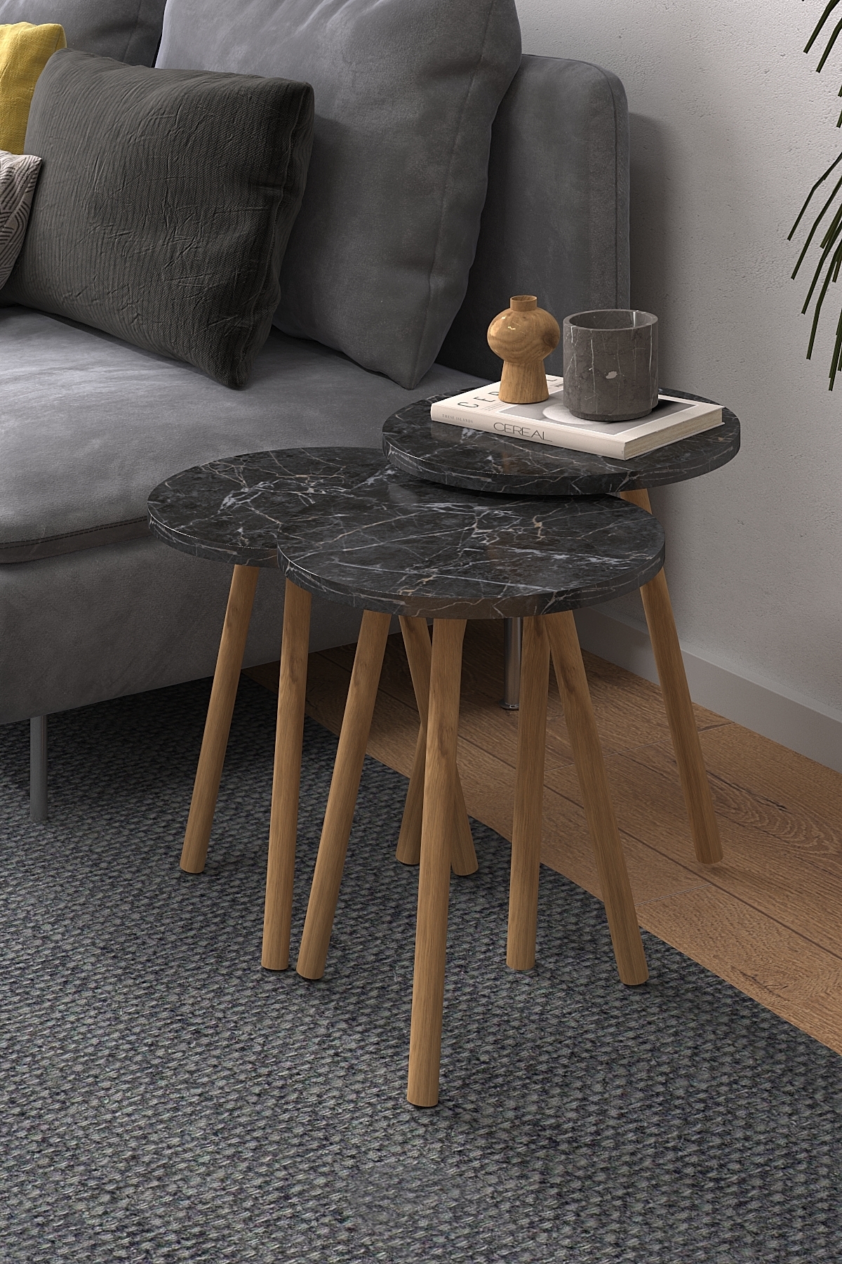 میز قهوه تودرتوی رومی Bendir Marble