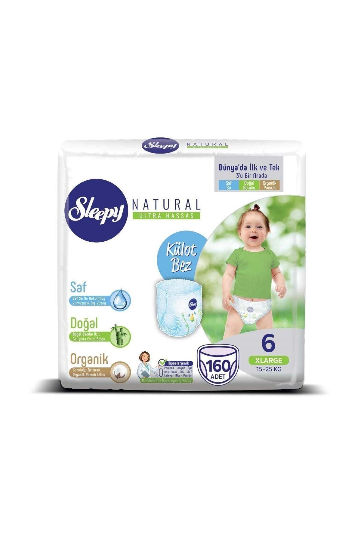 sleepy natural kulot bez 6 numara xlarge ultra firsat paketi 160 adet fiyati yorumlari trendyol