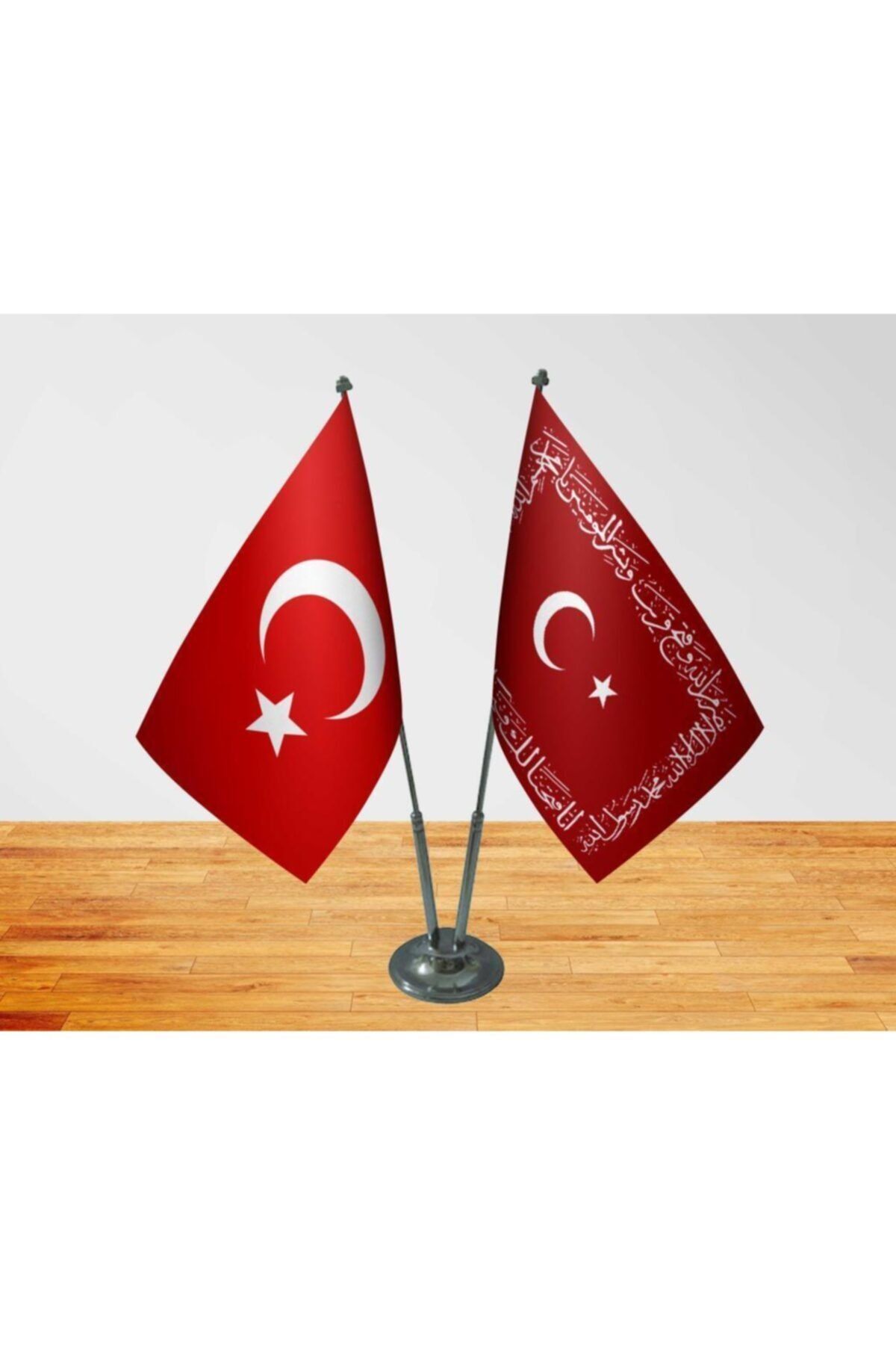 vatan bayrak masa ustu osmanli sancagi turk bayragi ikili krom direk masa bayragi fiyati yorumlari trendyol