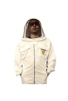 Petekten Astronot Tip Tam Boy Arıcı Tulumu Beyaz Image 0