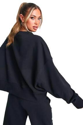 Sportswear Essantial Collection Oversize Kesim Siyah Kadın Sweatshrit Image 1