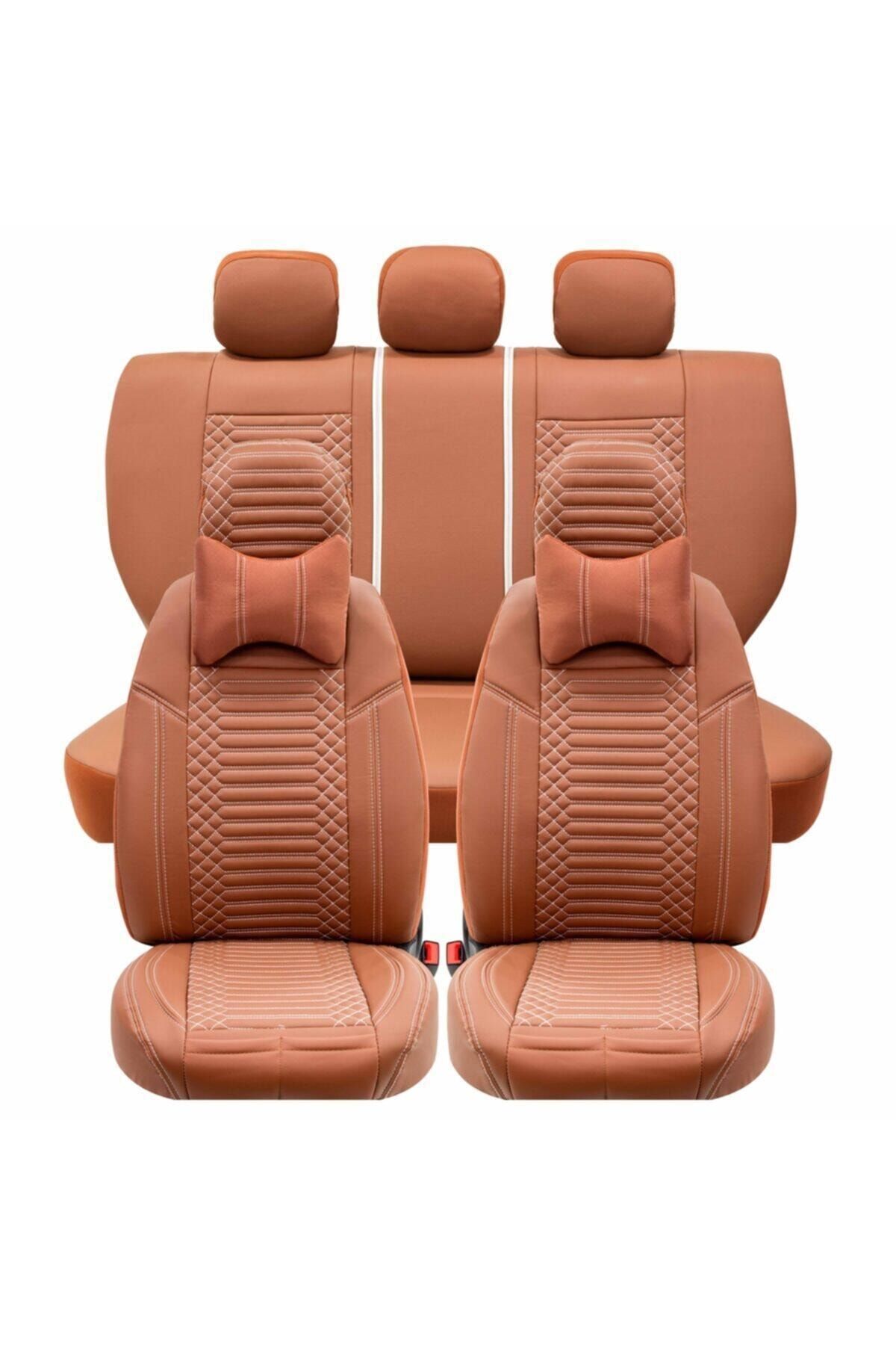 Stil Peugeot 206 Lüks Deri Oto Koltuk Kılıfı Ön/arka Set Tarçın