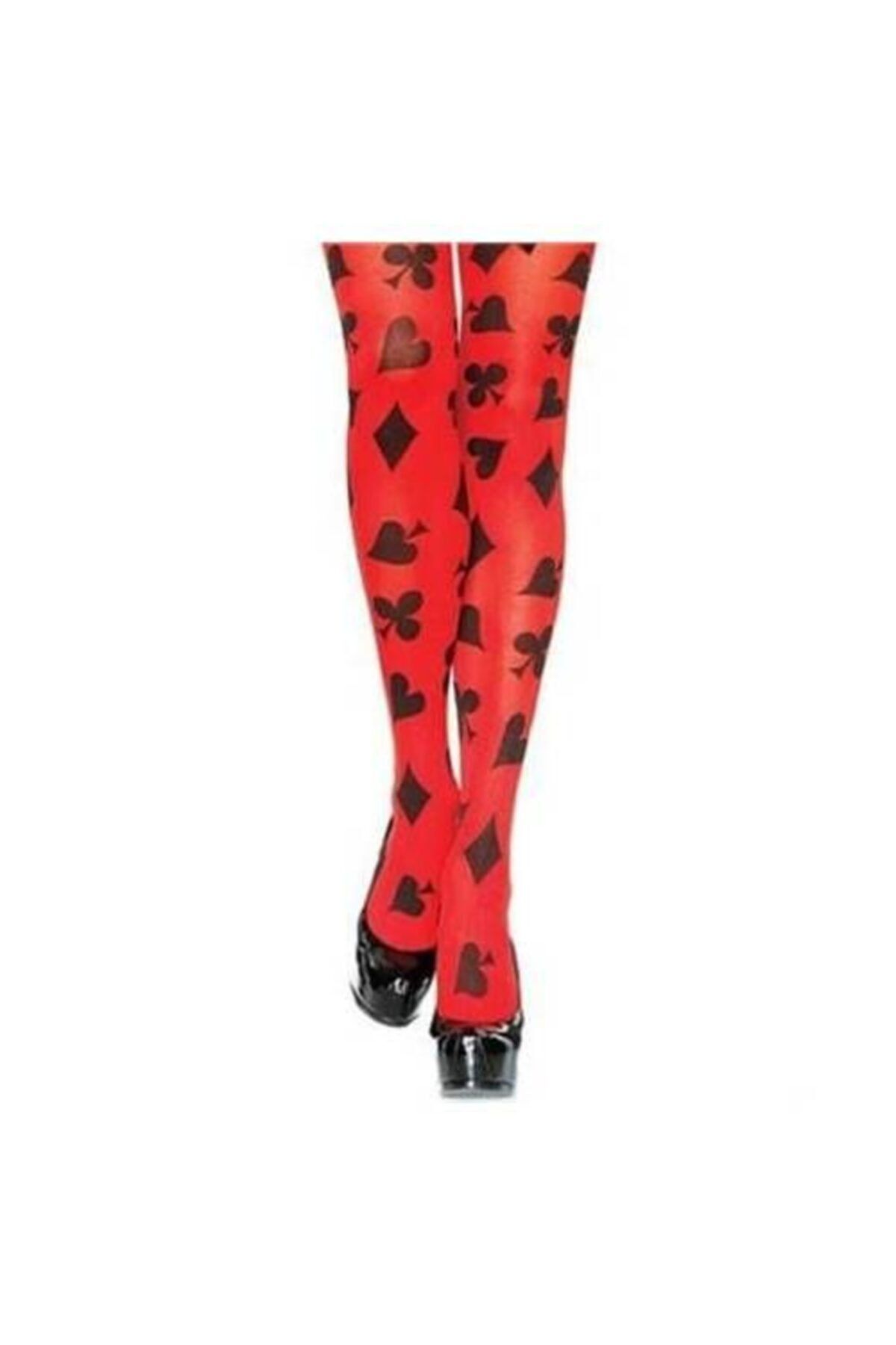 HİMARRY Kırmızı Üzeri Vegas Oyun Kağıdı Halloween Partisi Çorabı 1 Çift