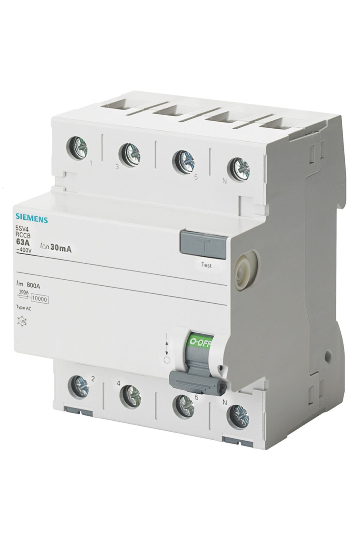 Siemens Yangın Korumalı Trifaze Kaçak Akım Rolesi 4x125 Amper 300ma