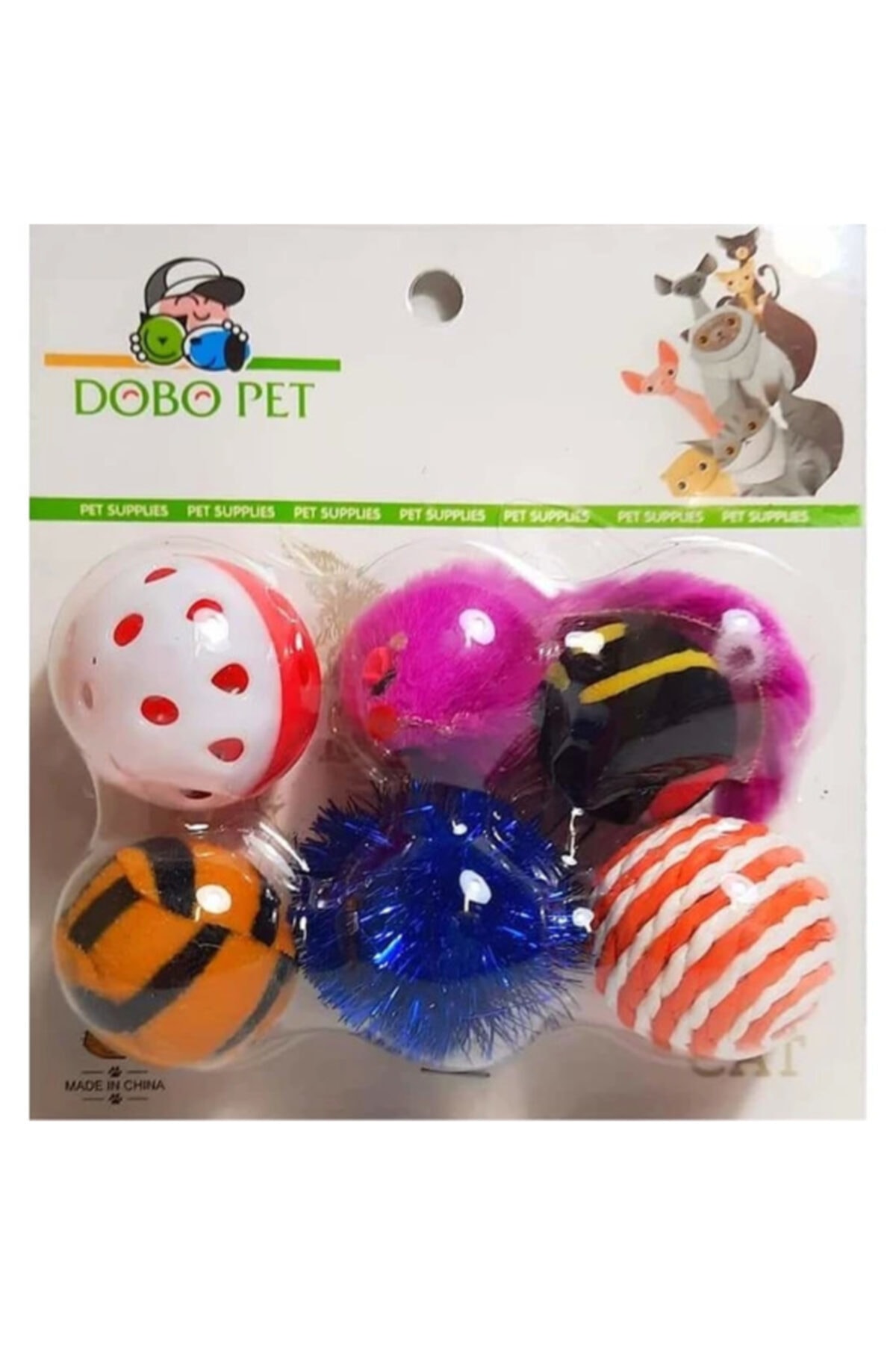 dobo pet 6'lı Kedi Set Top Oyuncak Set1