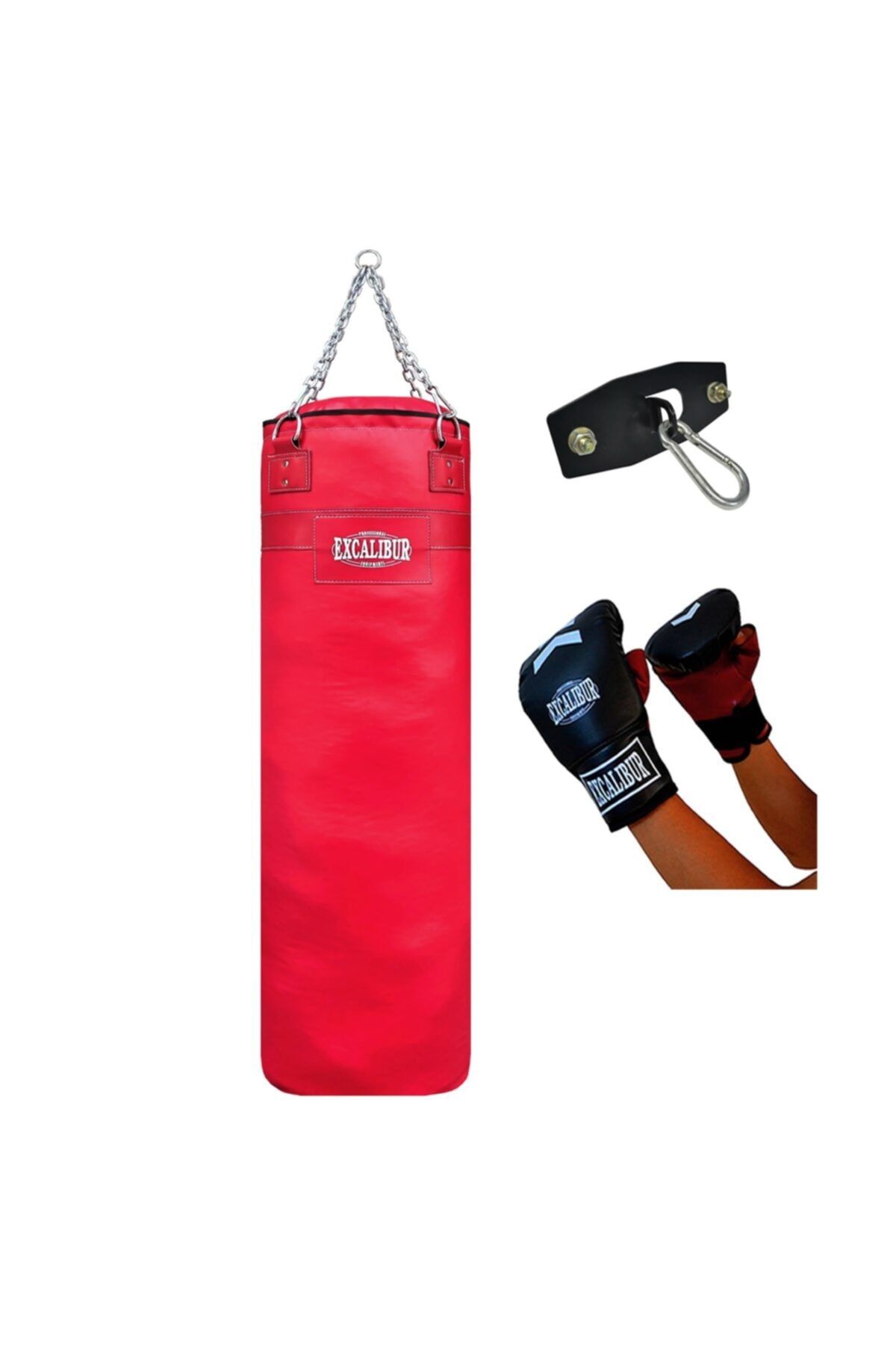 Excalibur Sunstar 135 X 35 Boks Kum Torbası Kırmızı Eldivenli