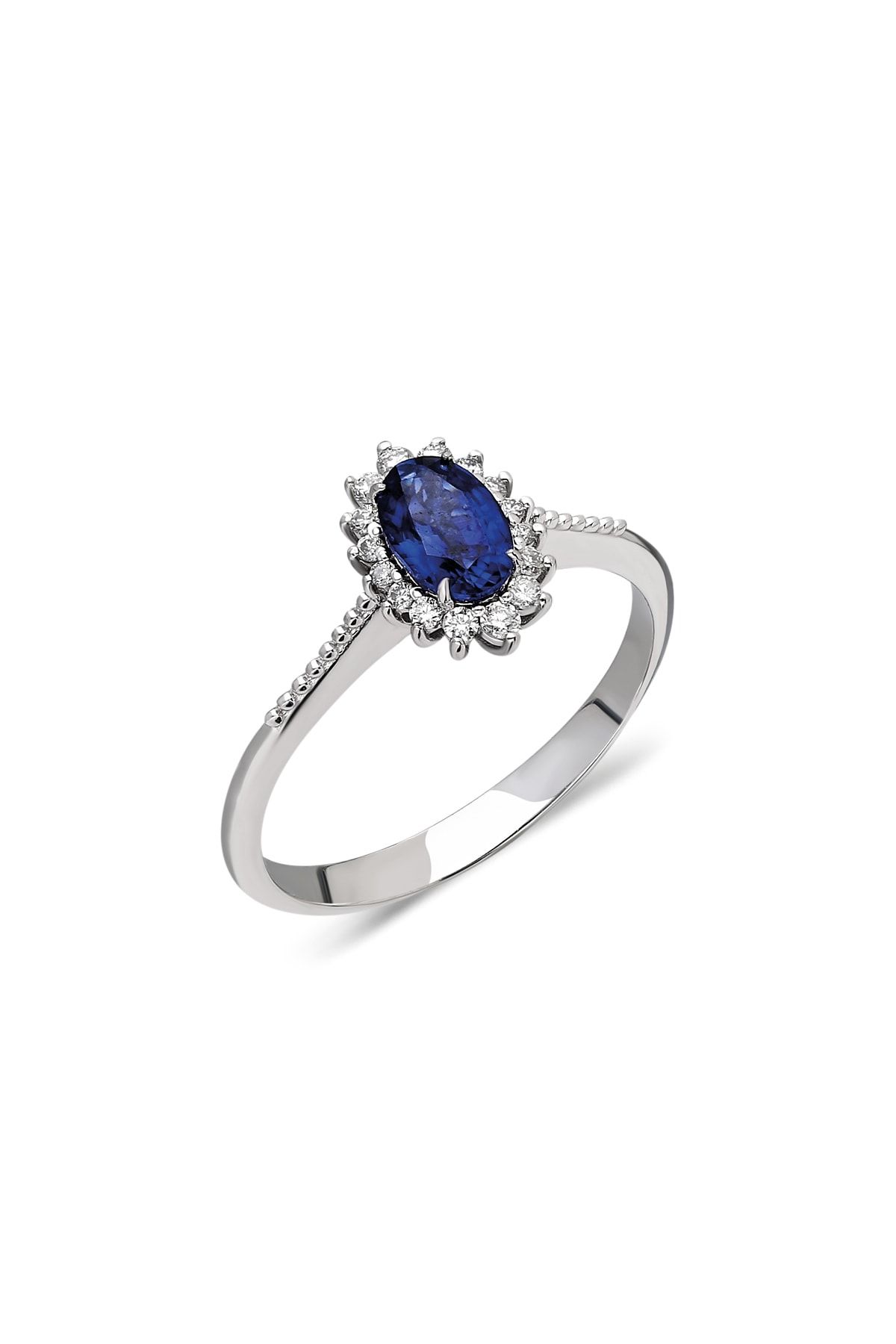 Yuşa Kuyumculuk ve Mücevherat Pırlanta Damla Safir-yakut Yüzük 0.11 Karat G-sı 14k