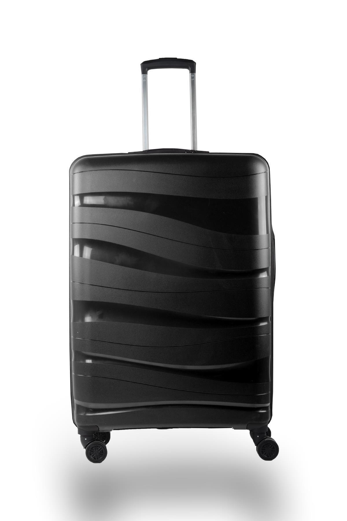 NK Unisex Siyah Pp Kırılmaz Büyük Boy Valiz