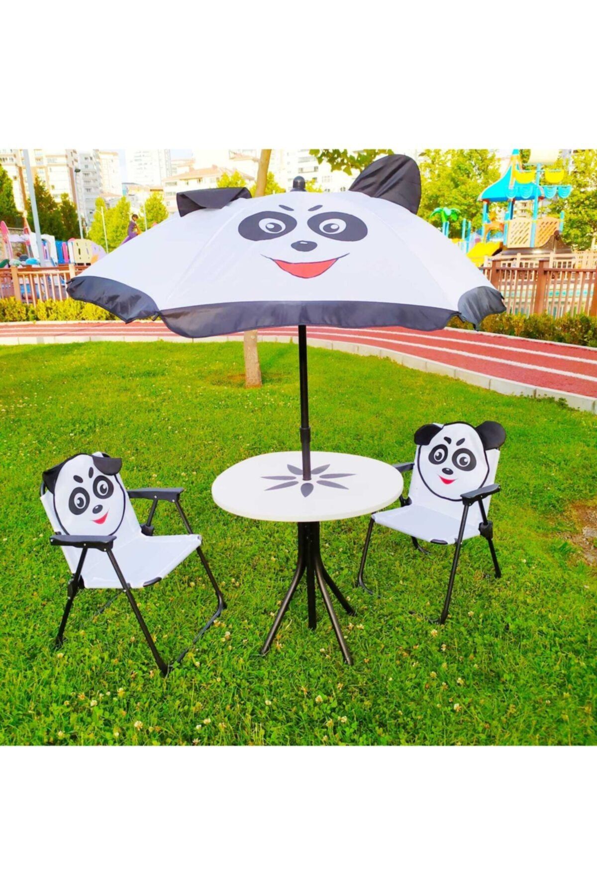 mavimcenter semsiyeli cocuk bahce plaj balkon piknik katlanir masa sandalye semsiyeli sevimli panda seti fiyati yorumlari trendyol