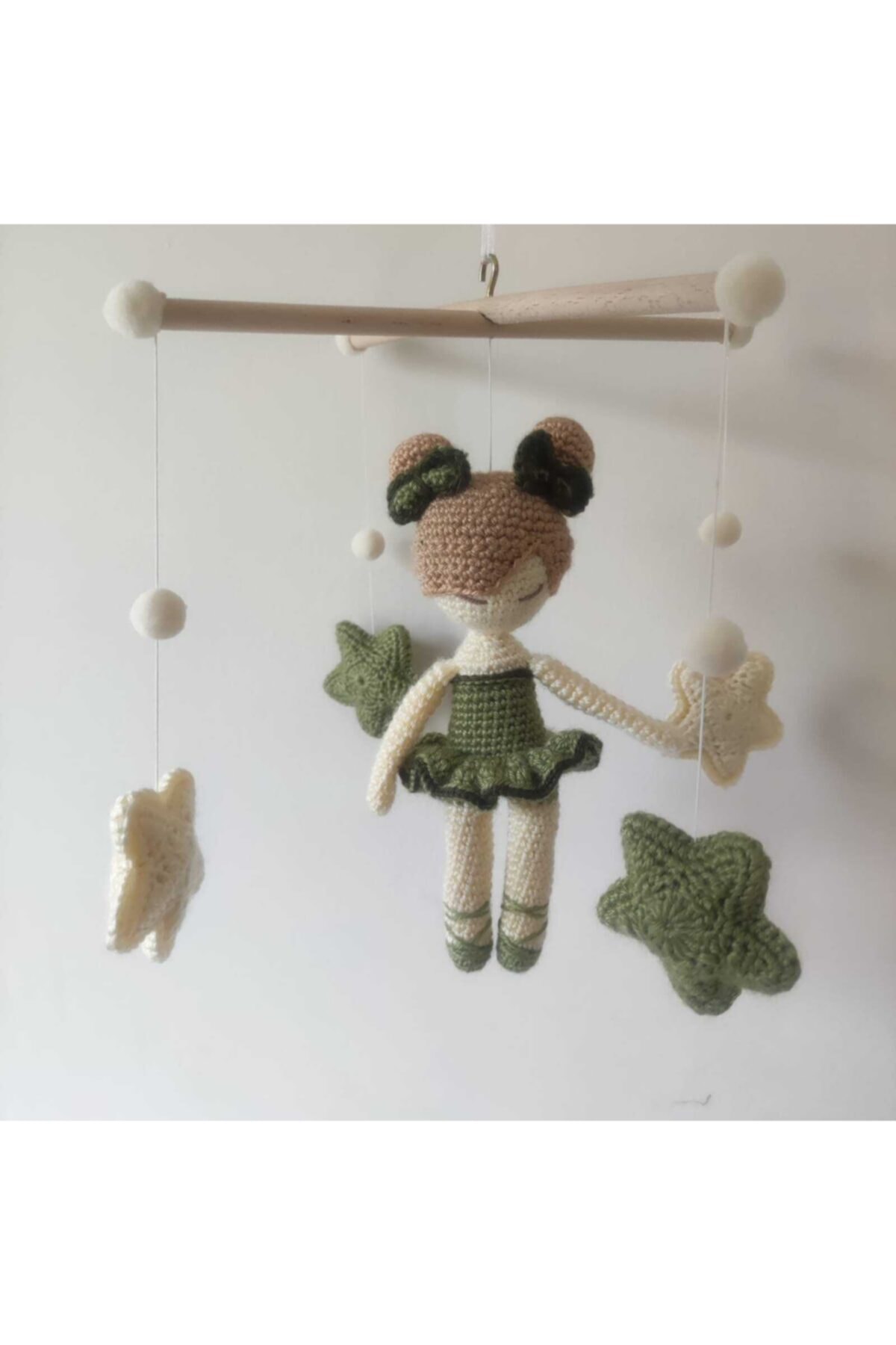 Quzucuk Kids Amigurumi Balerin Figürlü Çocuk Odası Süsü Bebe Mobile 29cm
