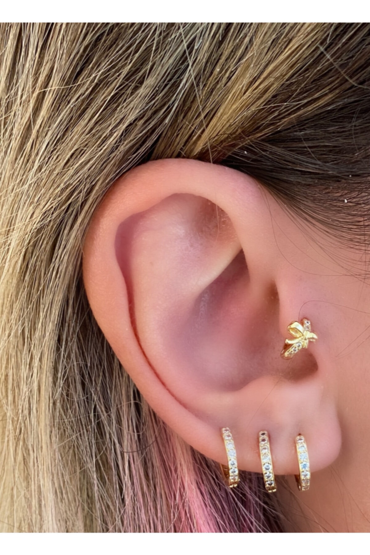 Markiz Takı 316l Cerrahi Çelik Gold Kurdele Tragus Piercing 6 Mm
