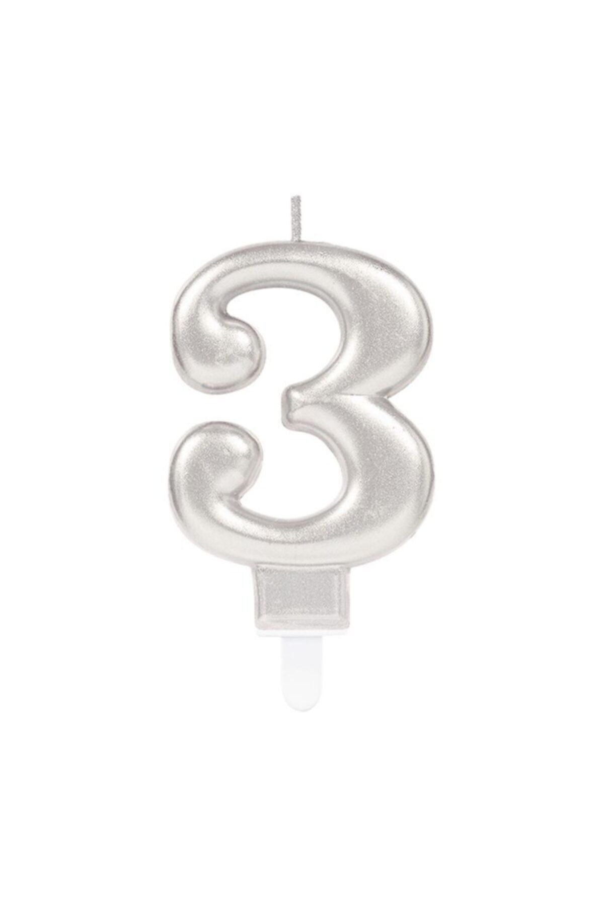 HİMARRY 3 Rakam Mum Gümüş