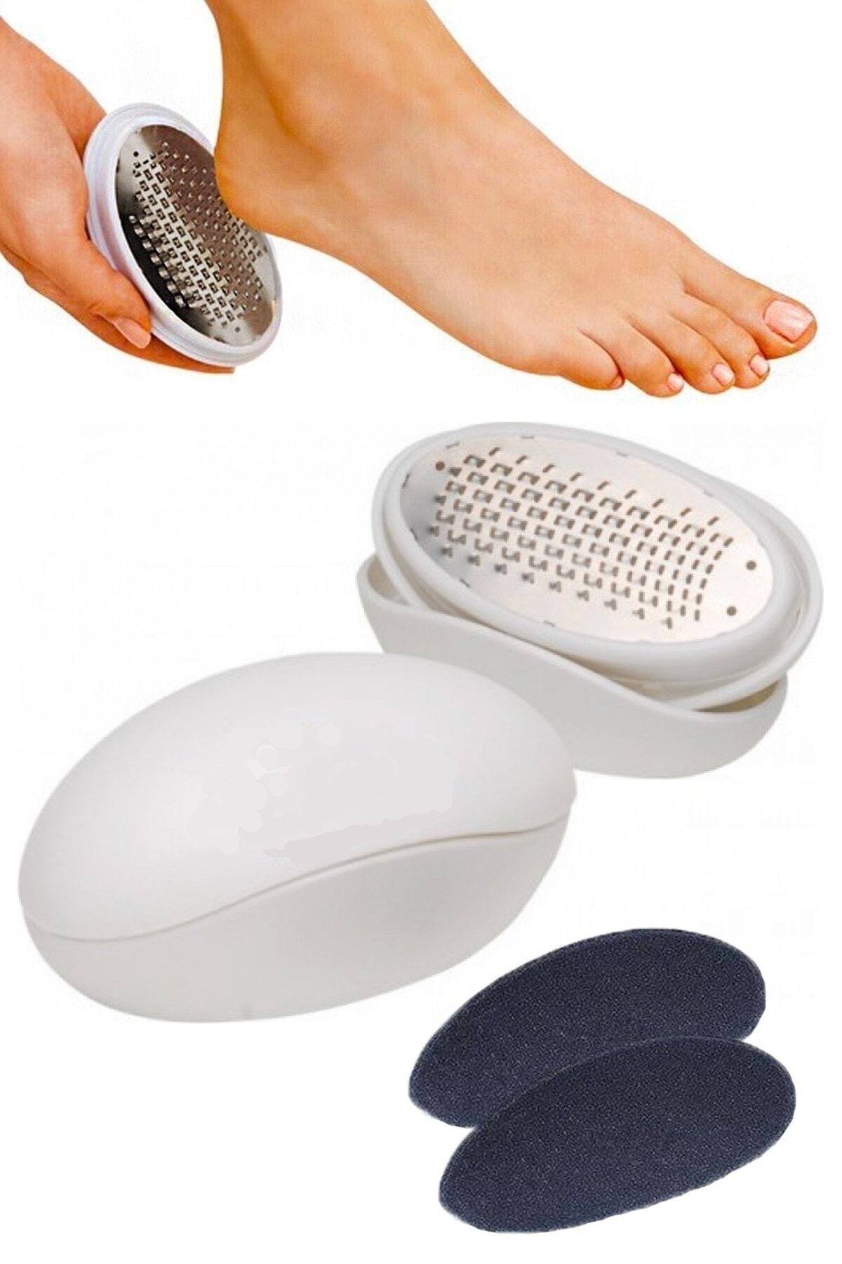Tilbe Home Ayak Törpüsü Kutulu Ped Egg Ayak Bakım Rendesi Ayak Topuk Törpüsü Seti