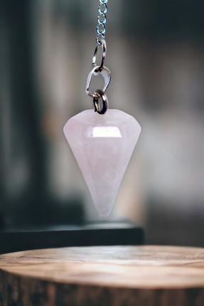 Pembe Kuvars Doğal Taş Pandül Tam Set Sarkaç Image 1