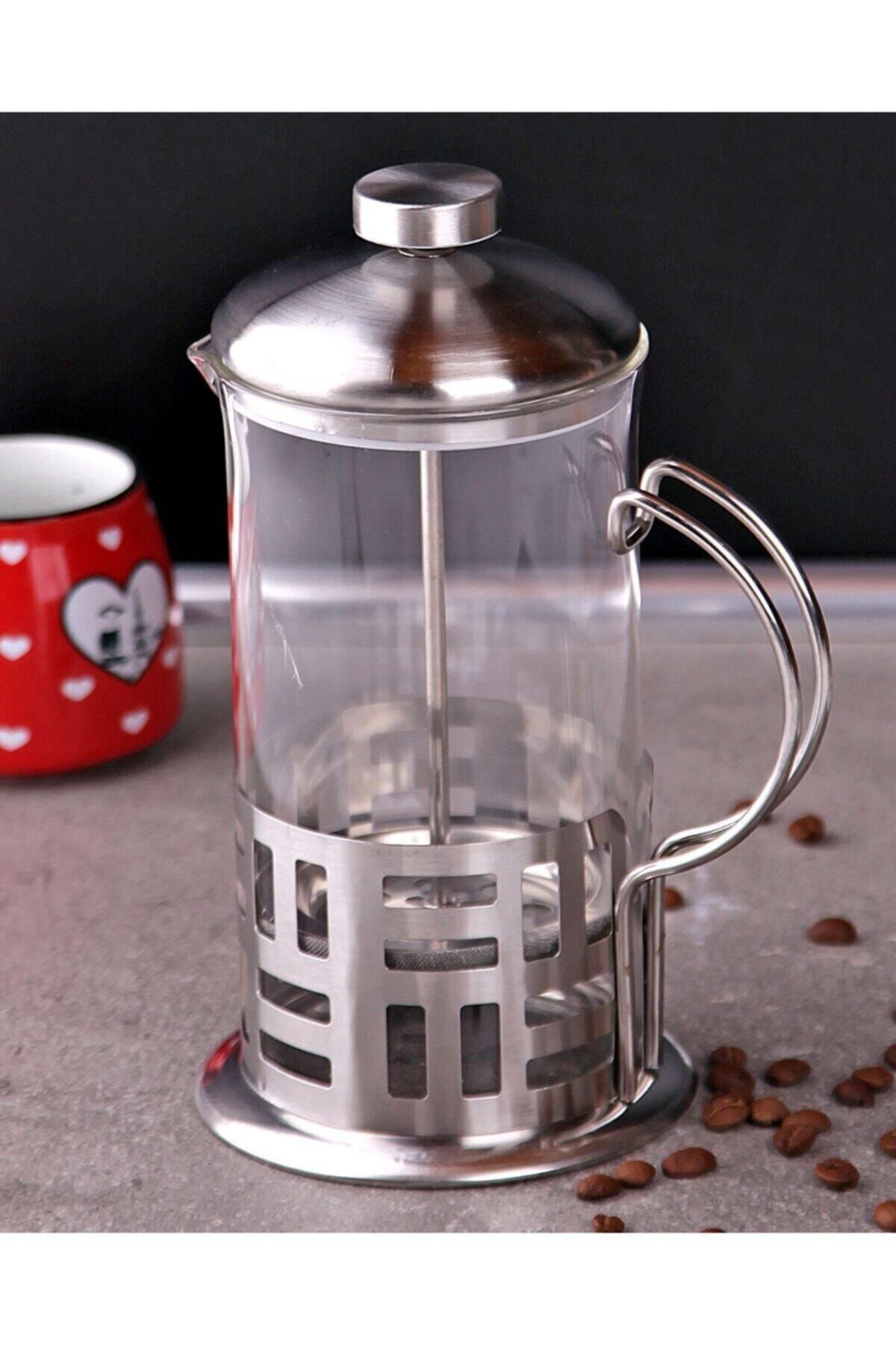 Miraç Cam Metal Saplı French Press