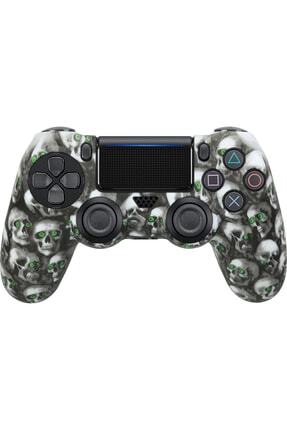 Ps4 Dualshock 4 Silikon Kılıfı - 11 Kurukafa Yeşil Gözlü Image 0