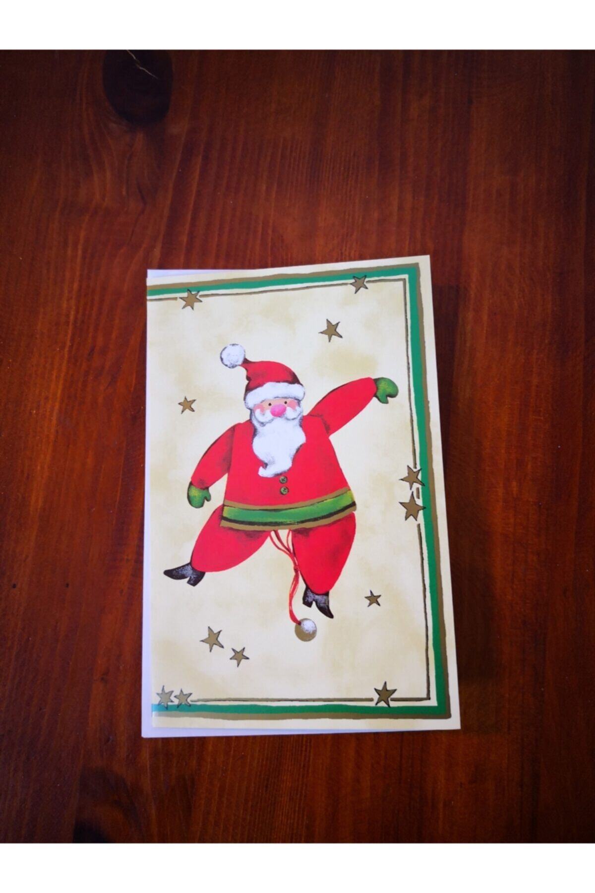 İHR Yılbaşı Tebrik Kartı Ve Zarfı, Santa Jamping Jack 11,5 X 18 Cm