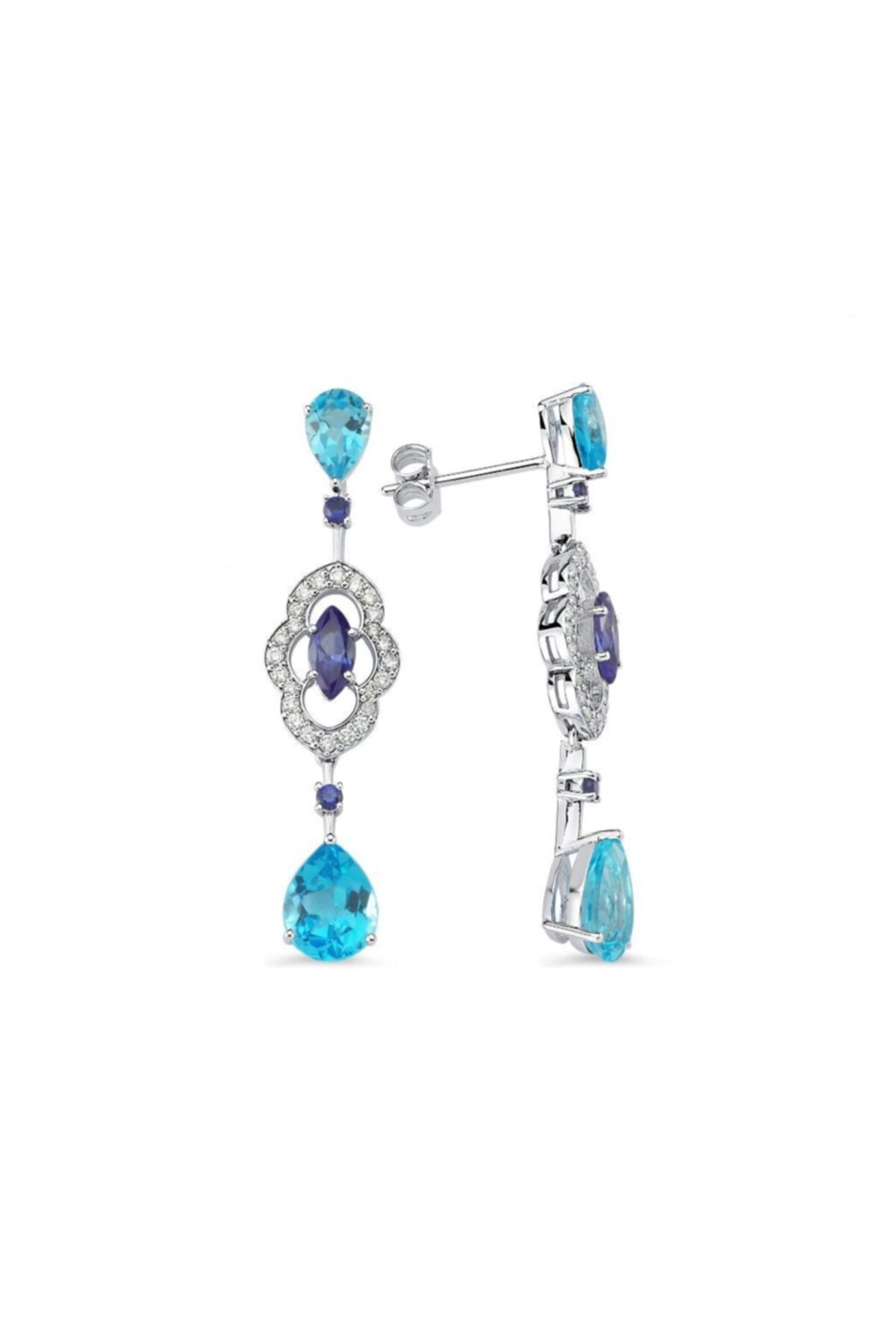 Koçak 7.07 Karat Safir Swiss Topaz Pırlanta Küpe