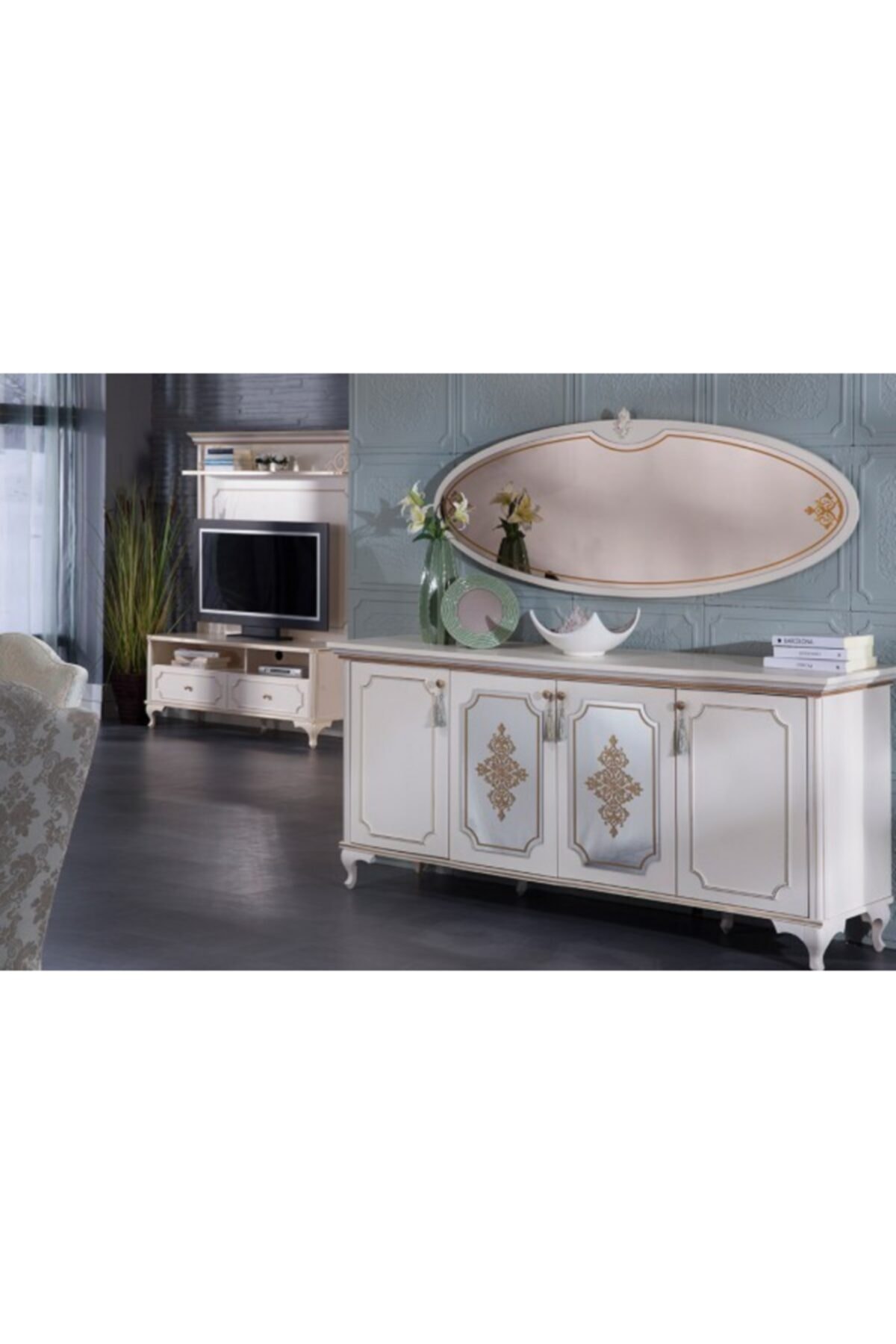 İSTİKBAL Gold Konsol Duvar Aynası