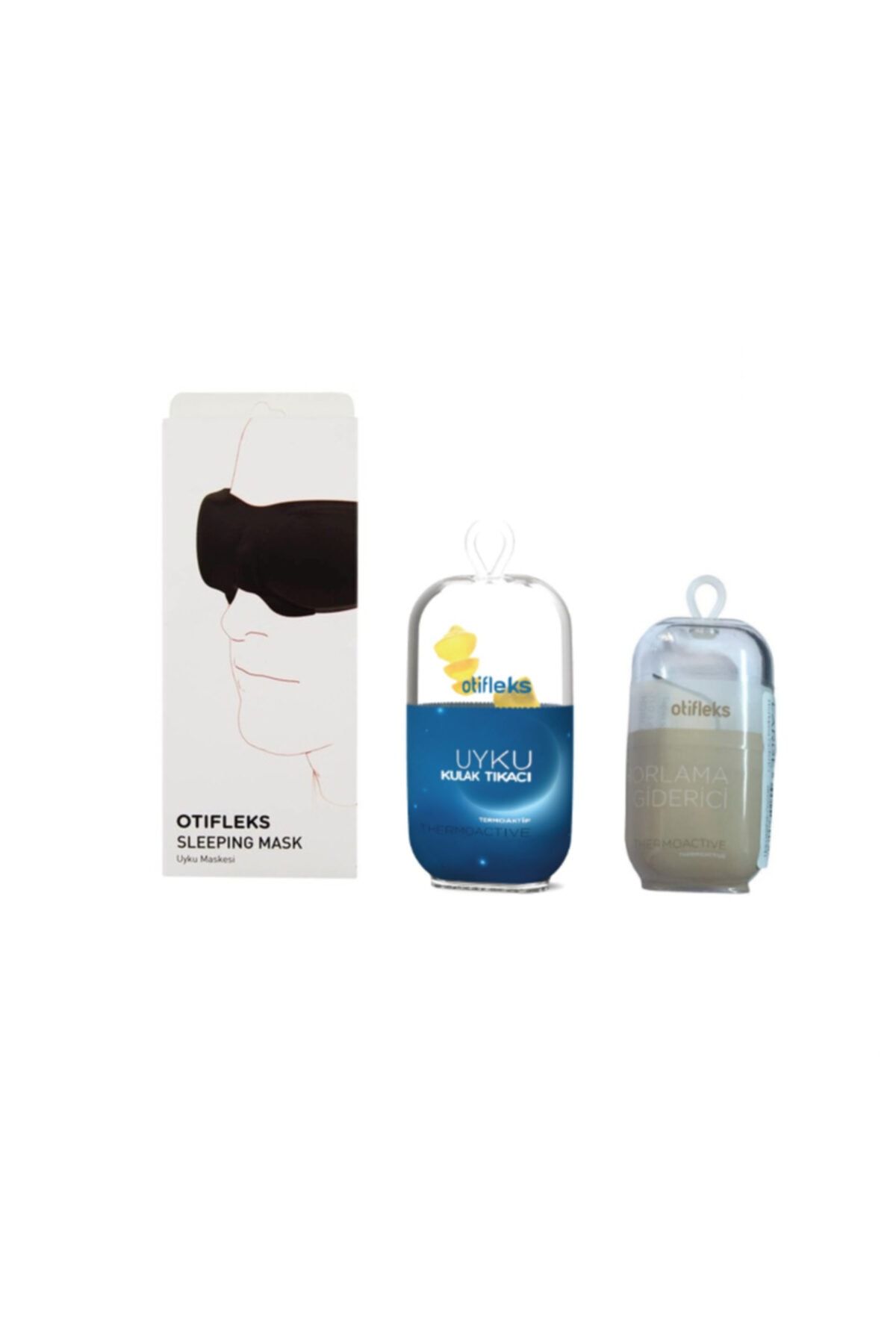 OTİFLEKS Ayarlanabilir 3d Uyku Maskesi + Horlama Giderici ( Large ) + Uyku Kulak Tıkacı ( Large )
