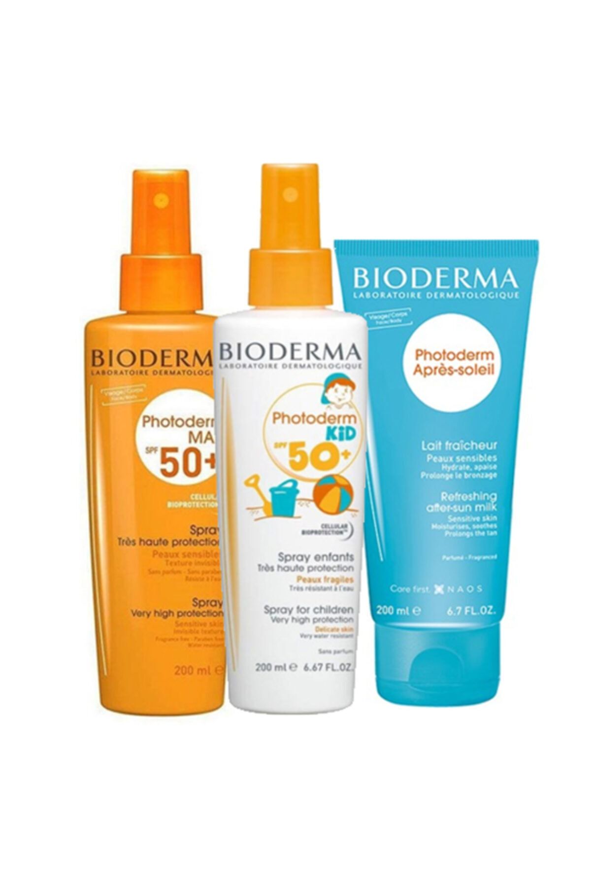 Bioderma Aile Güneş Bakım Seti Yetişkin | Çocuk Sprey 200 Ml - After Sun 200 Ml Hediye