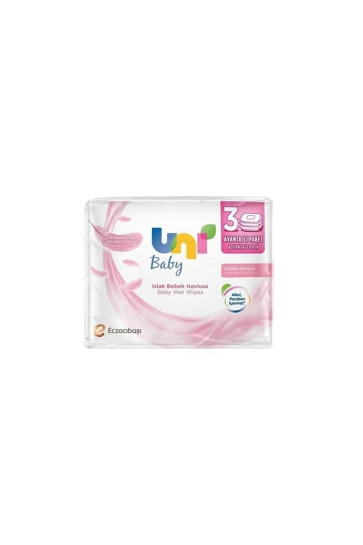 Uni Baby Pudralı Islak Bebek Havlusu 3'lü Avantaj Paket