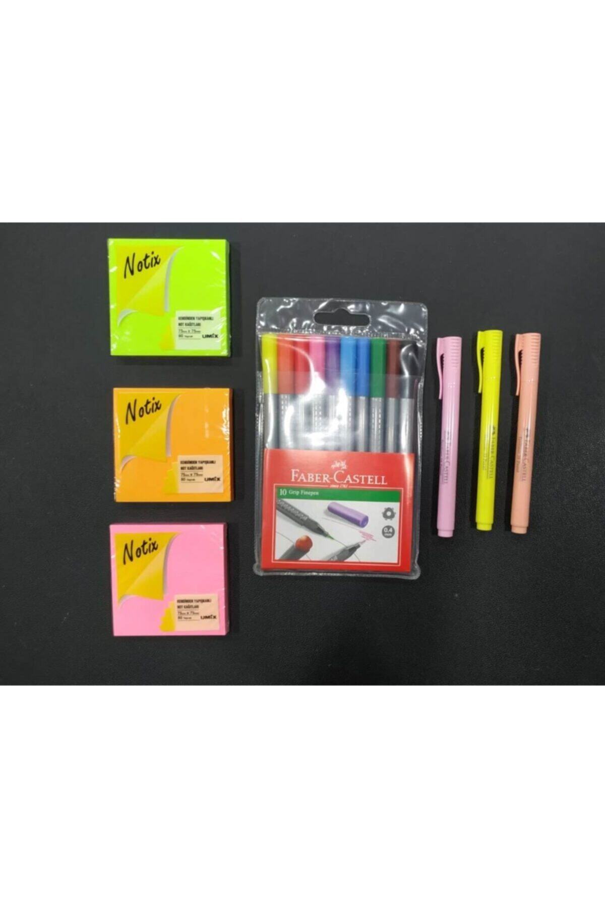 Lavinia Design Faber Castell 10 Renk Fineliner -/ 3 Renk F.kalem / Yapışkanlı Not
