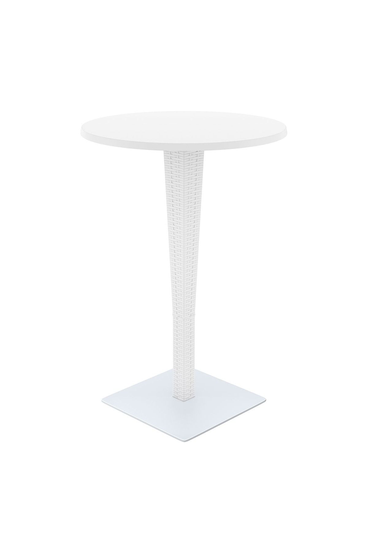 Siesta 886 Riva Rattan Yuvarlak Bar Masası Ø70 Cm Beyaz