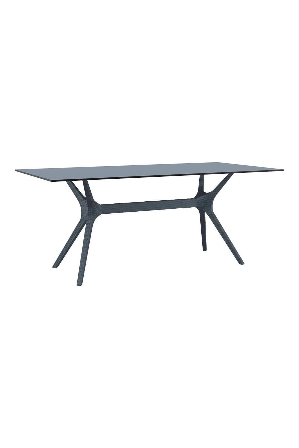 Siesta 865 Ibiza Rattan Bahçe Masası 90x180 Cm Gri