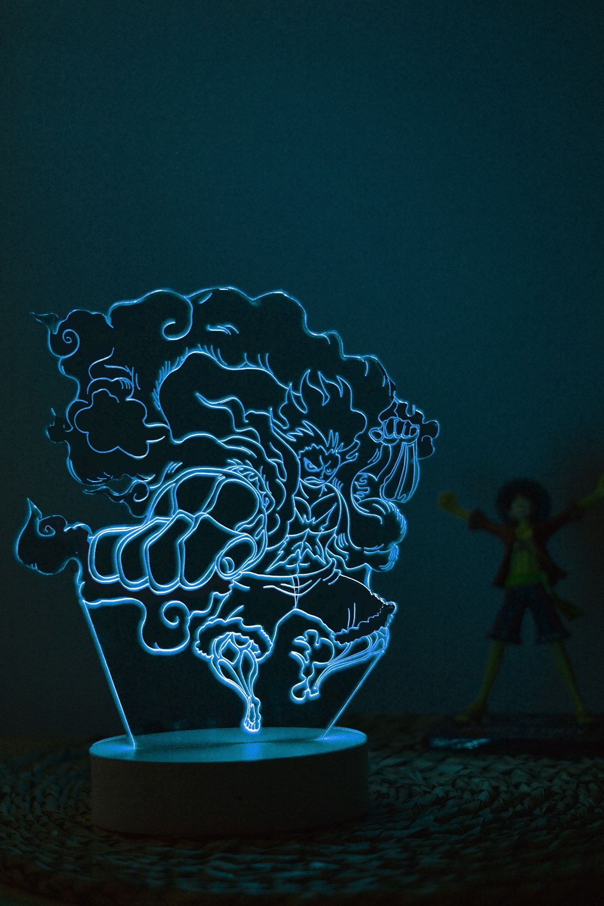 Yubi Design Luffy Gear 4 Snake Man 3 Boyutlu Dekoratif Gece Lambası 3d