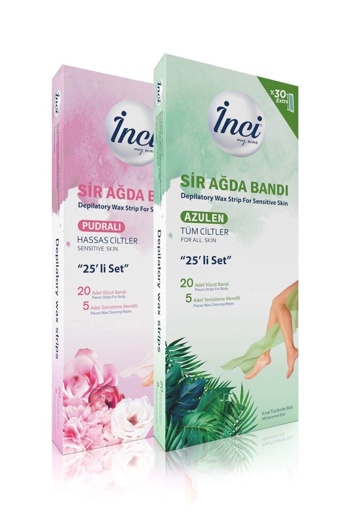 İnci Ağda Inci 25'li Azulen Ve Pudralı Sir Ağda Bantları X2 Adet