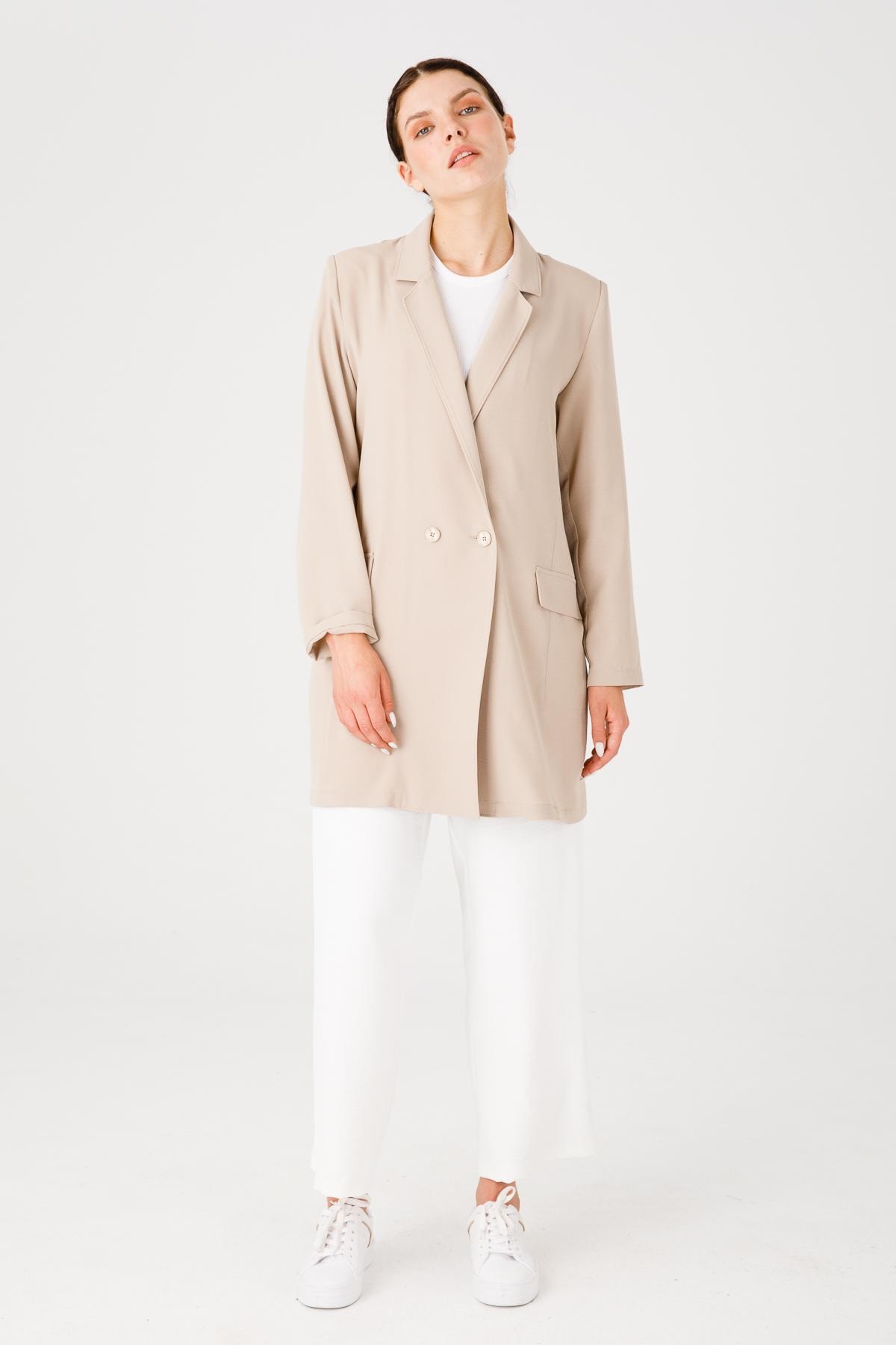 Micca Basen Örten Tunik Ceket Taş