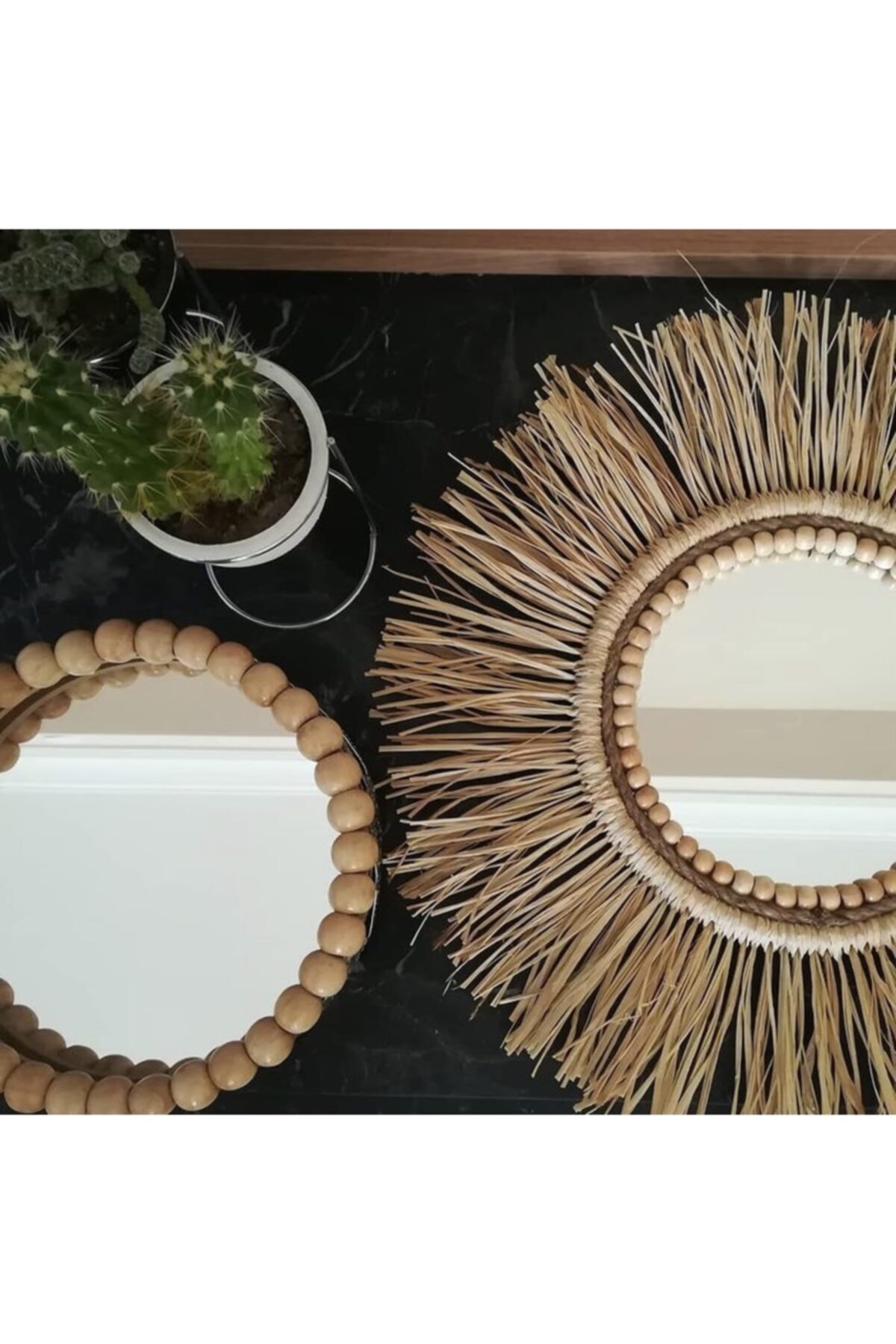 HOUSERİCH Rafya Boncuk Ayna