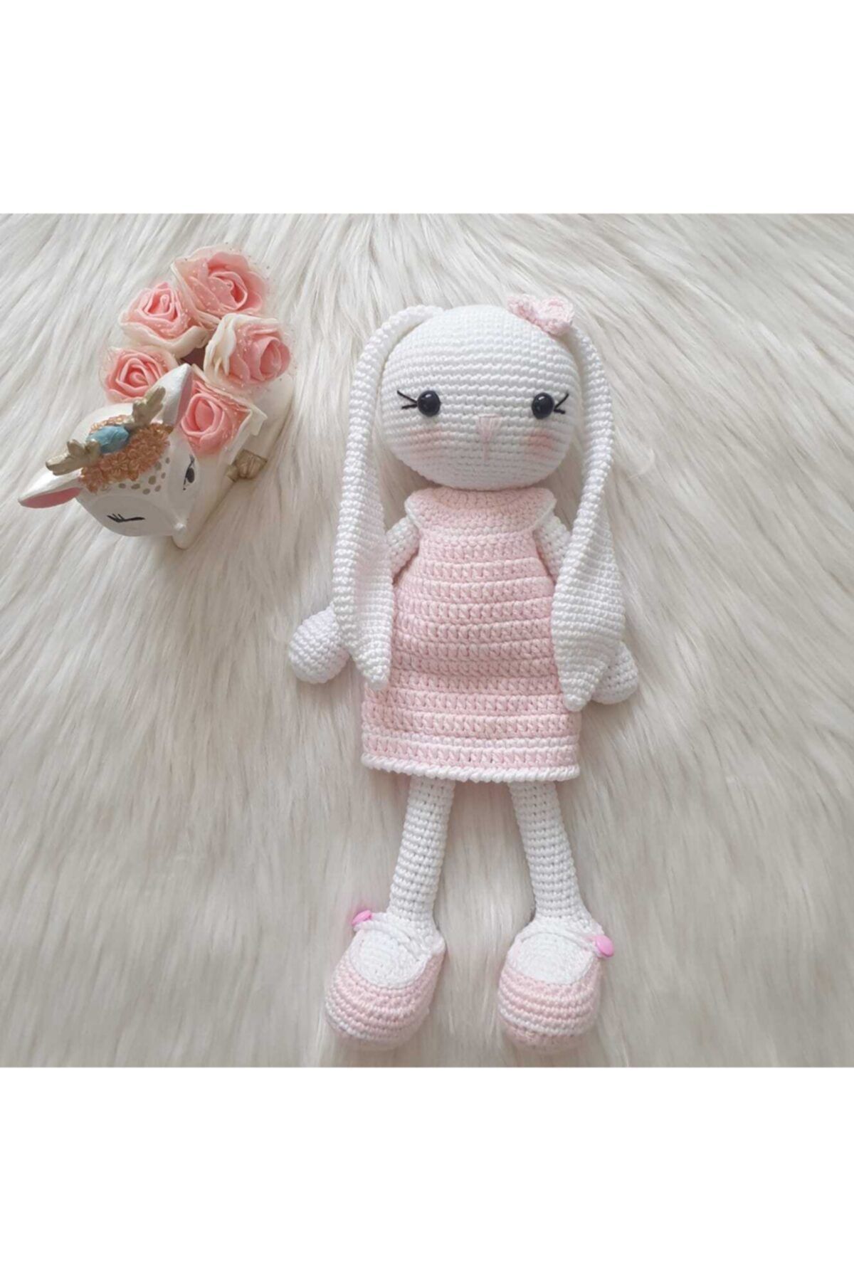 ON MARİFET Amigurumi Örgü Oyuncak Uzun Kulak Tavşan