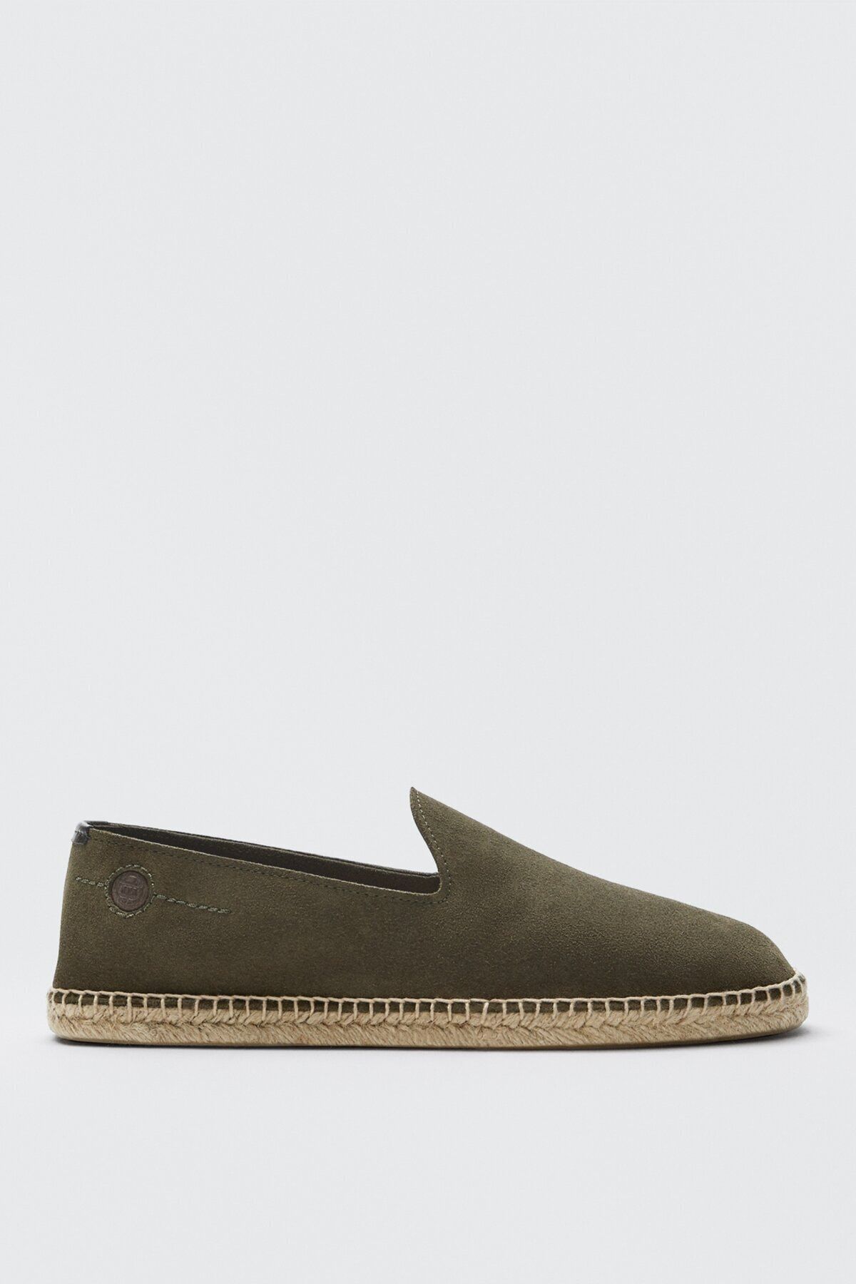 Massimo Dutti Erkek Haki Kalın Süet Deri Espadril 12903850