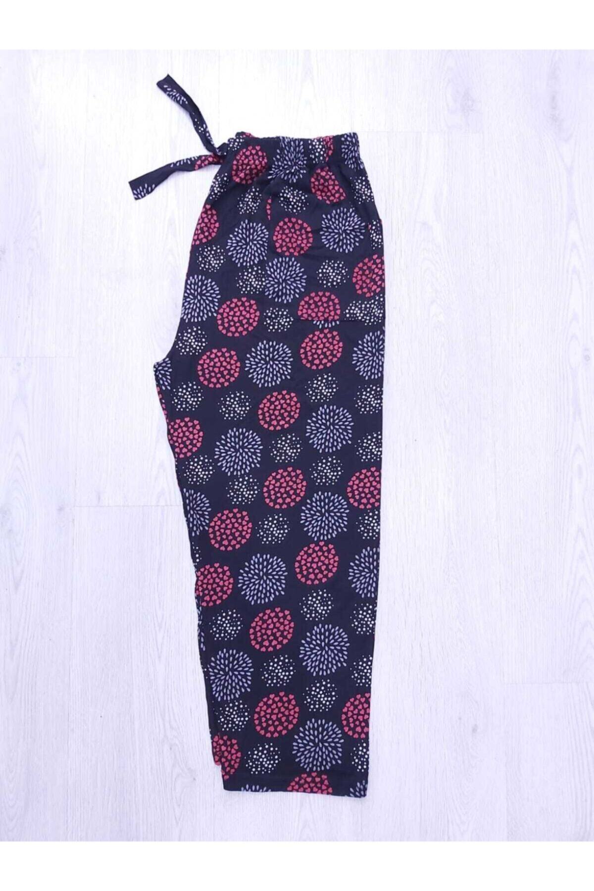 ÖZIRMAK Siyah Renkli Noktalı Battal Kadın Pijama