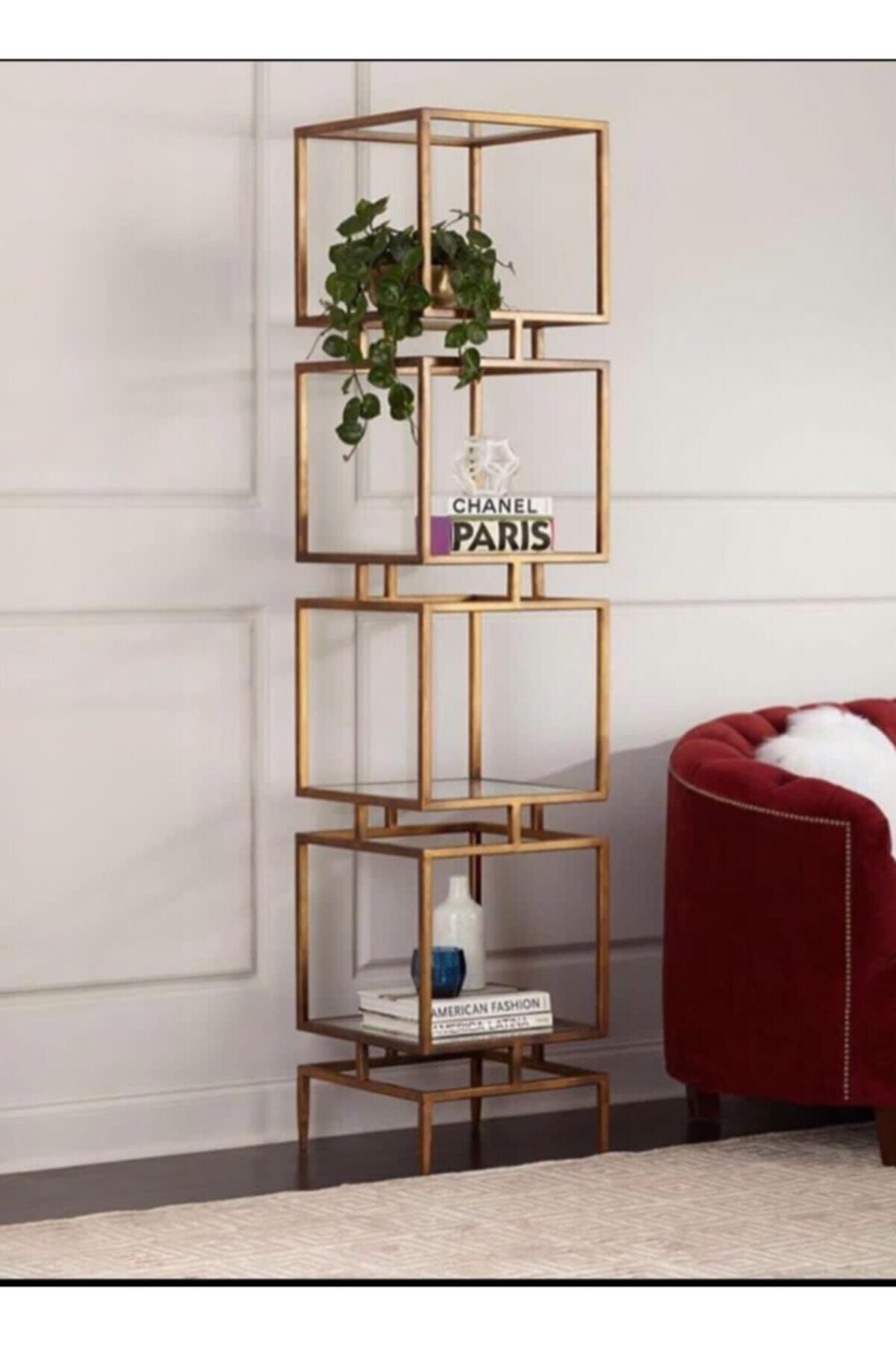 atolly design Metal Gold Kitaplık Raf