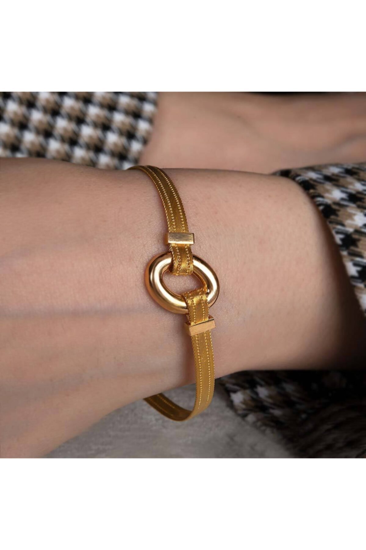 Mücevher Dünyası 22 Ayar Trabzon Hasır Kordonlu Altın Bileklik 14,12 gr