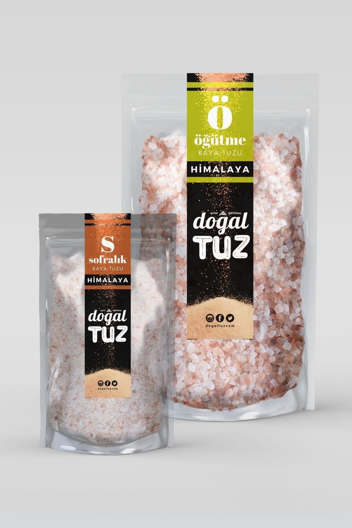Doğaltuz 1+0,5 Tadımlık Set 9 - 1kg Öğütme (himalaya) + 0,5 Kg Sofralık (himalaya)